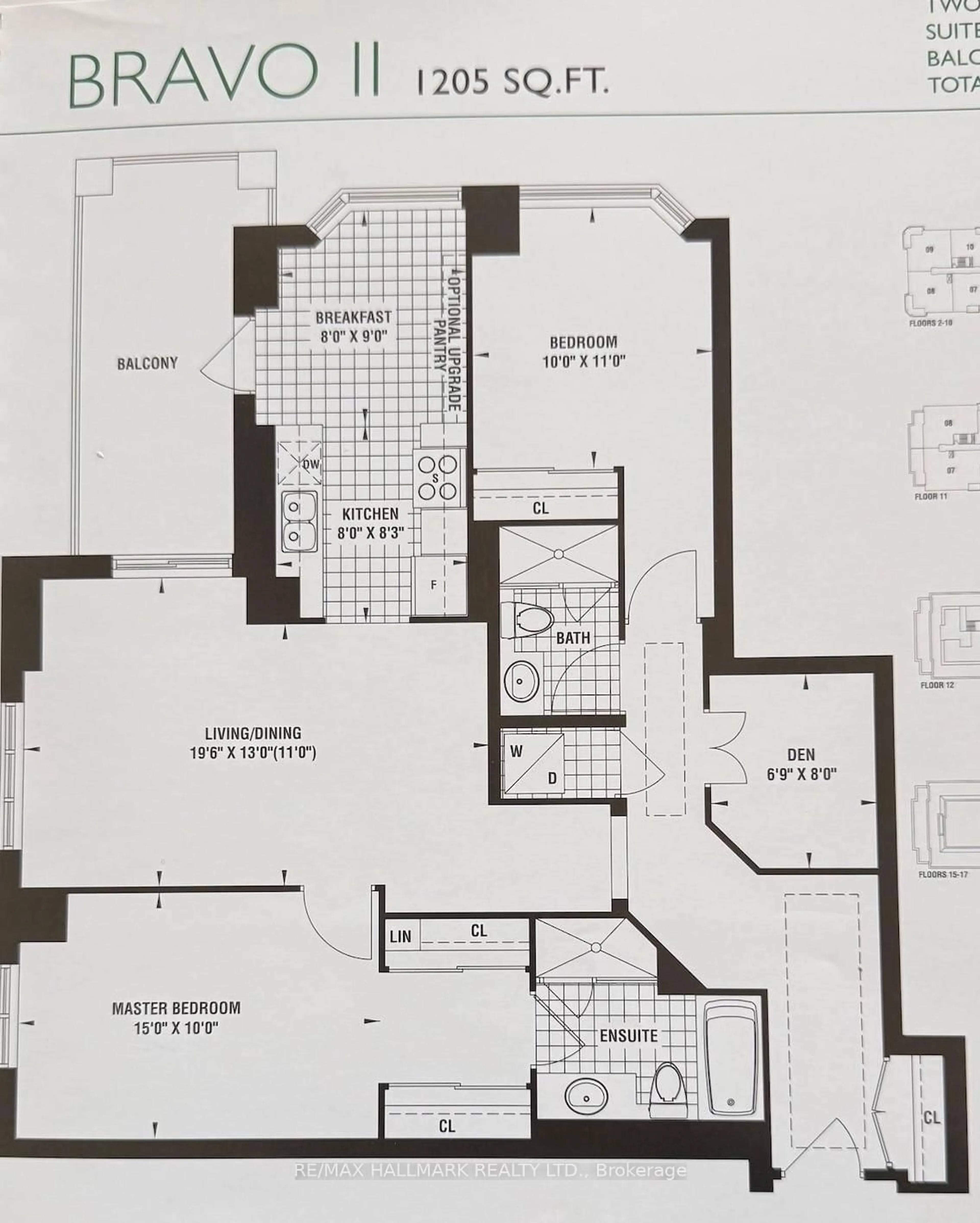 Floor plan for 10 Bloorview Pl #1807, Toronto Ontario M2J 0B1