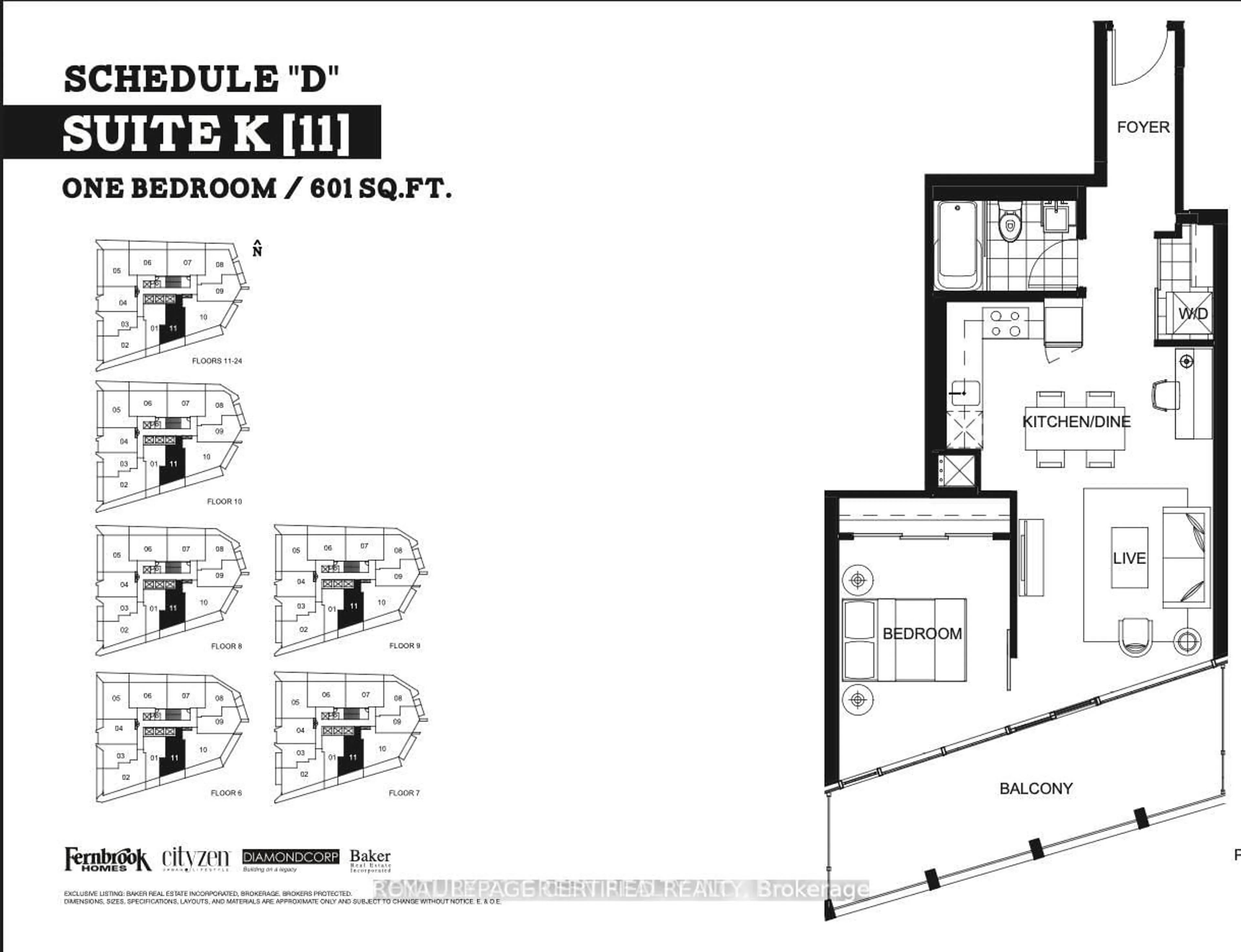 Floor plan for 30 Ordnance St #1112, Toronto Ontario M6K 0C9
