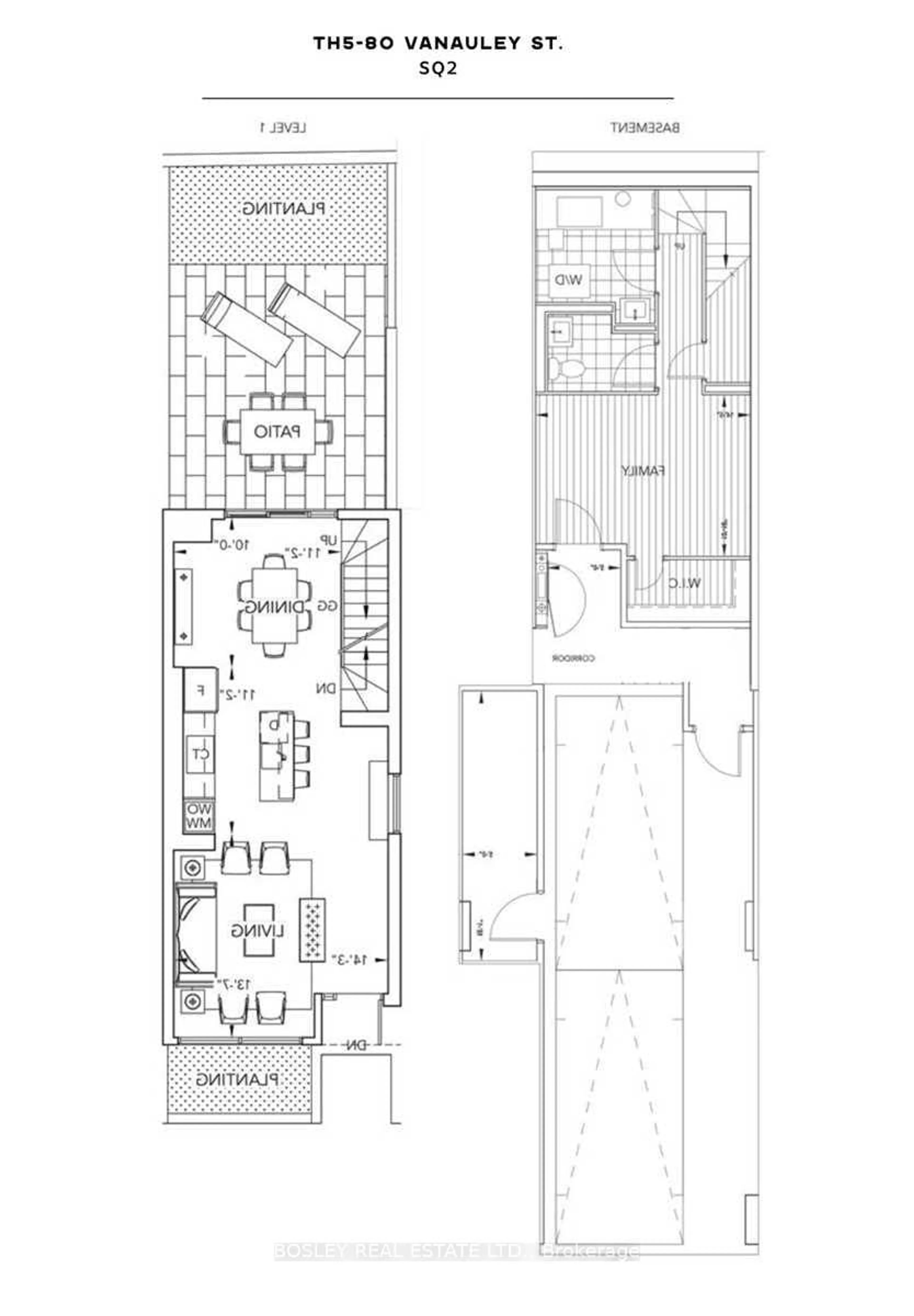 Floor plan for 51 Paul Lane Gdns #TH05, Toronto Ontario M5T 2H6