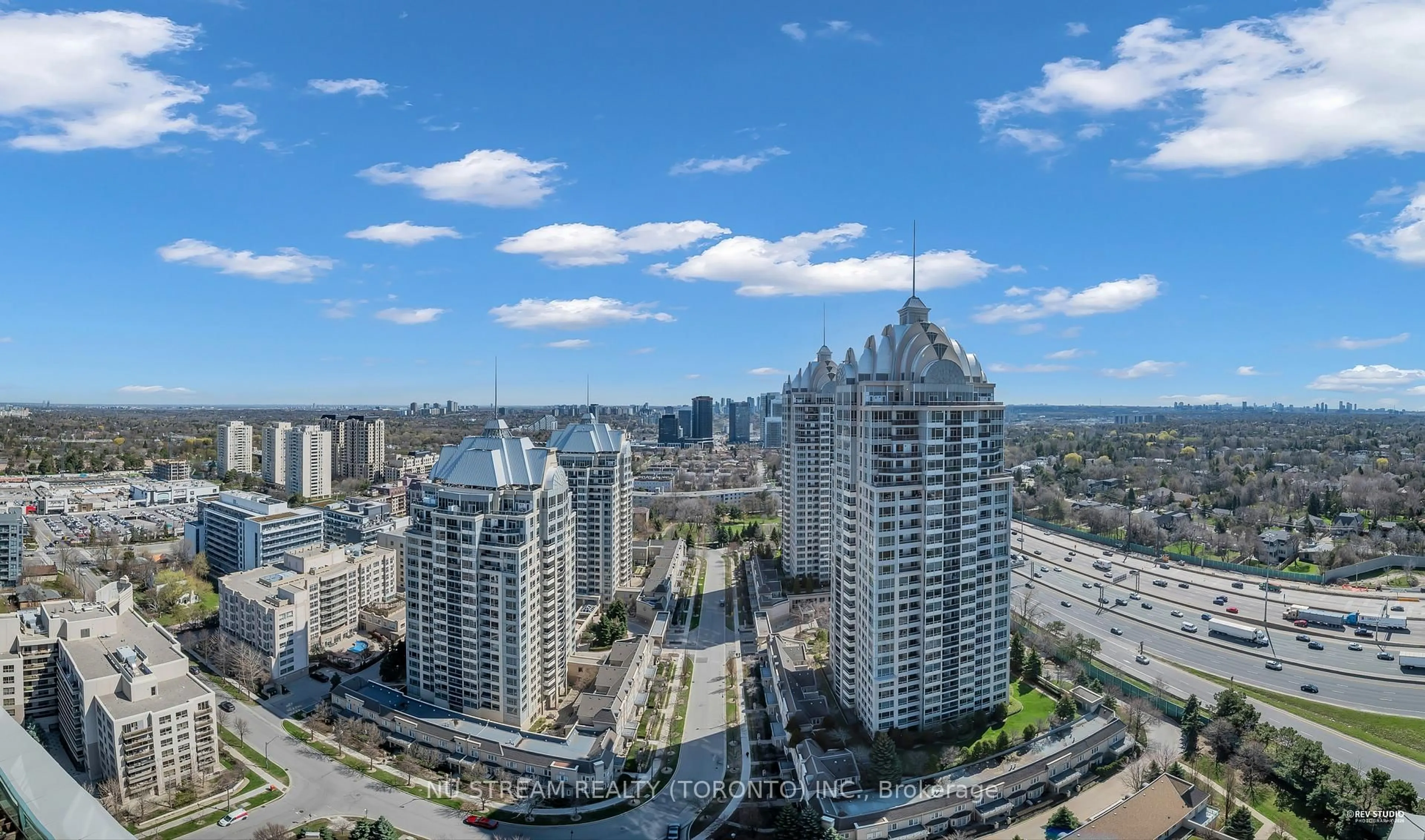 A pic from outside/outdoor area/front of a property/back of a property/a pic from drone, city buildings view from balcony for 17 Barberry Pl #PH304, Toronto Ontario M2K 3E2