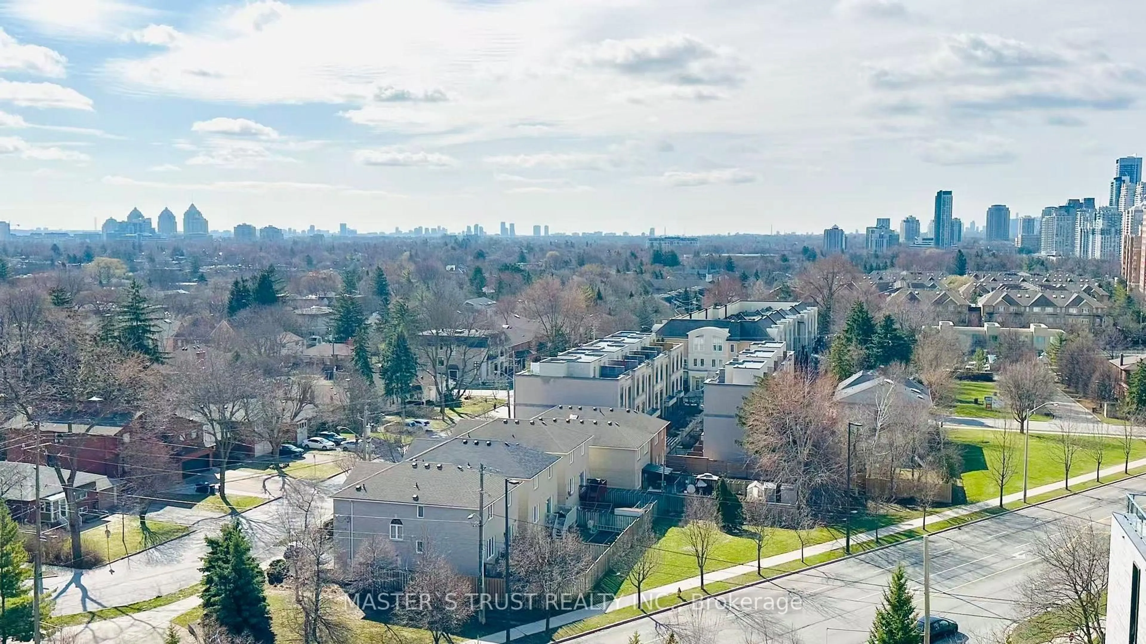 A pic from outside/outdoor area/front of a property/back of a property/a pic from drone, city buildings view from balcony for 35 Finch Ave #1211, Toronto Ontario M2N 6Z8