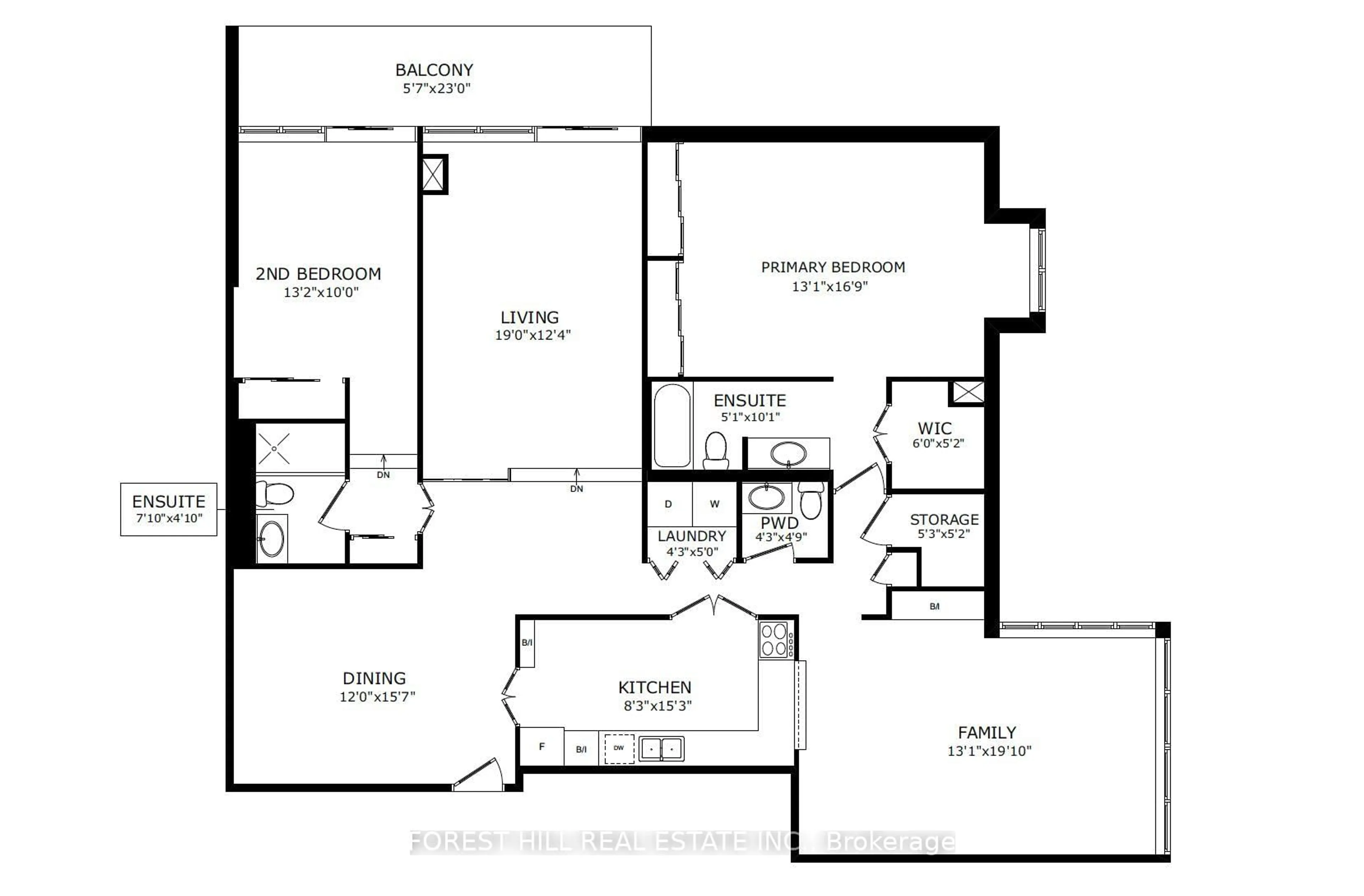 Floor plan for 1555 Finch Ave #703, Toronto Ontario M2J 4X9