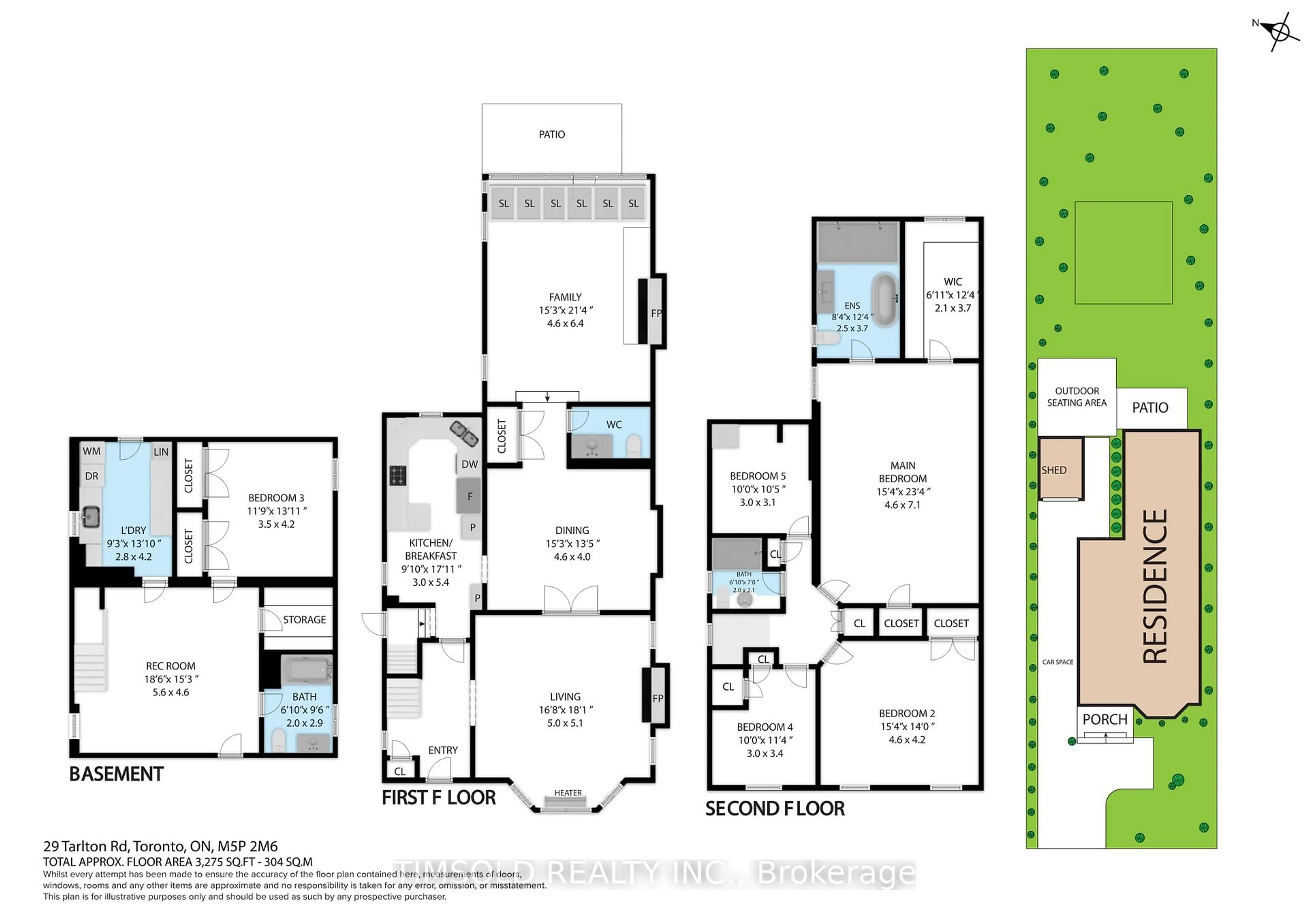 Floor plan for 29 Tarlton Rd, Toronto Ontario M5P 2M6