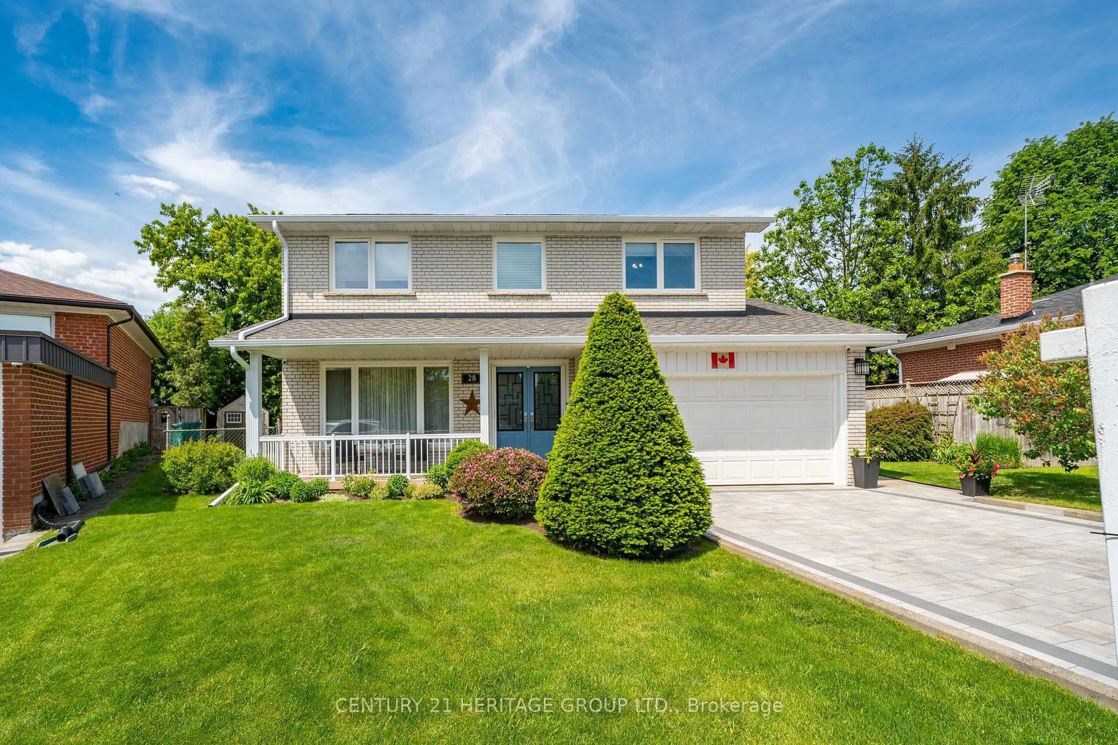 Home with vinyl exterior material, street for 28 Manadon Dr, Toronto Ontario M2M 1W6