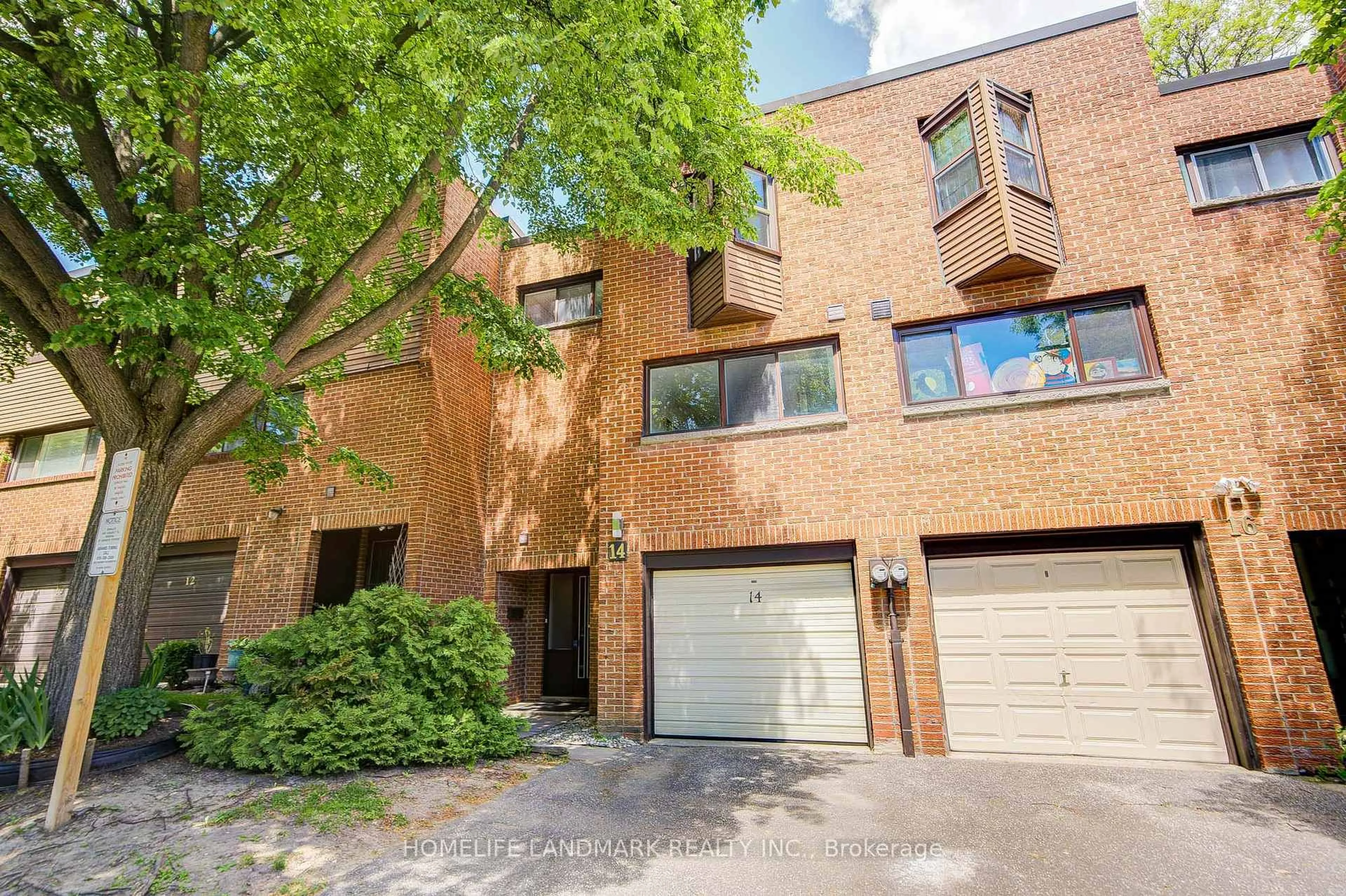 Home with brick exterior material, street for 14 Low Meadoway, Toronto Ontario M2H 2V7