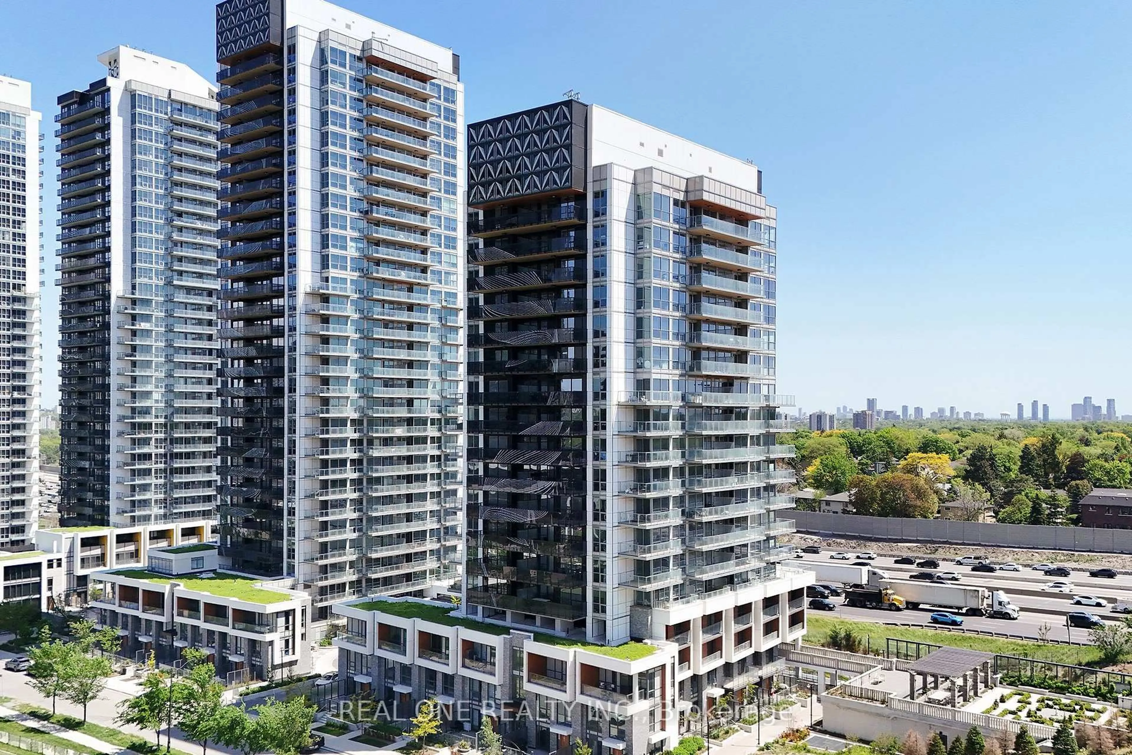 A pic from outside/outdoor area/front of a property/back of a property/a pic from drone, city buildings view from balcony for 25 McMahon Dr #503, Toronto Ontario M2K 0J1