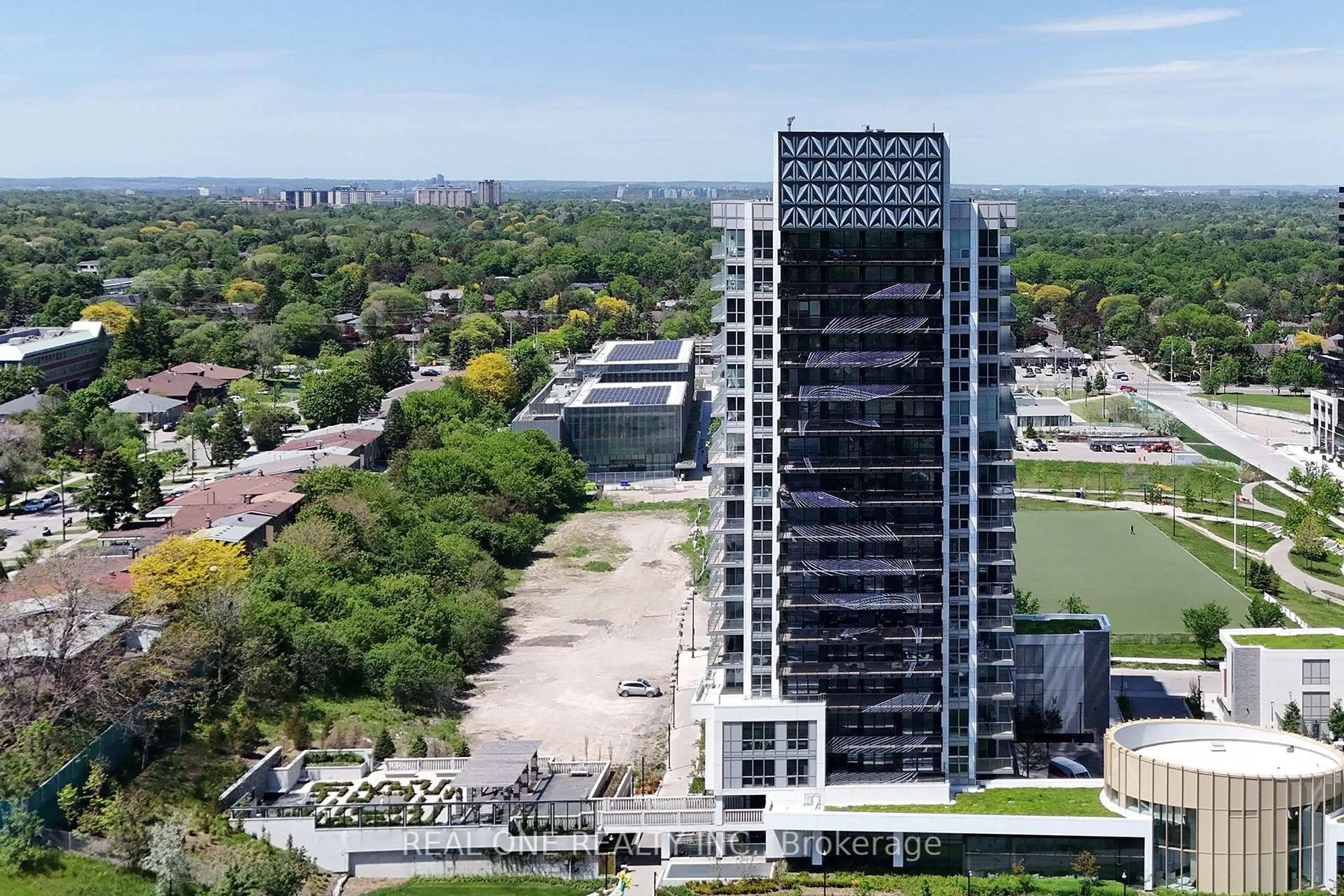 A pic from outside/outdoor area/front of a property/back of a property/a pic from drone, building for 25 McMahon Dr #503, Toronto Ontario M2K 0J1