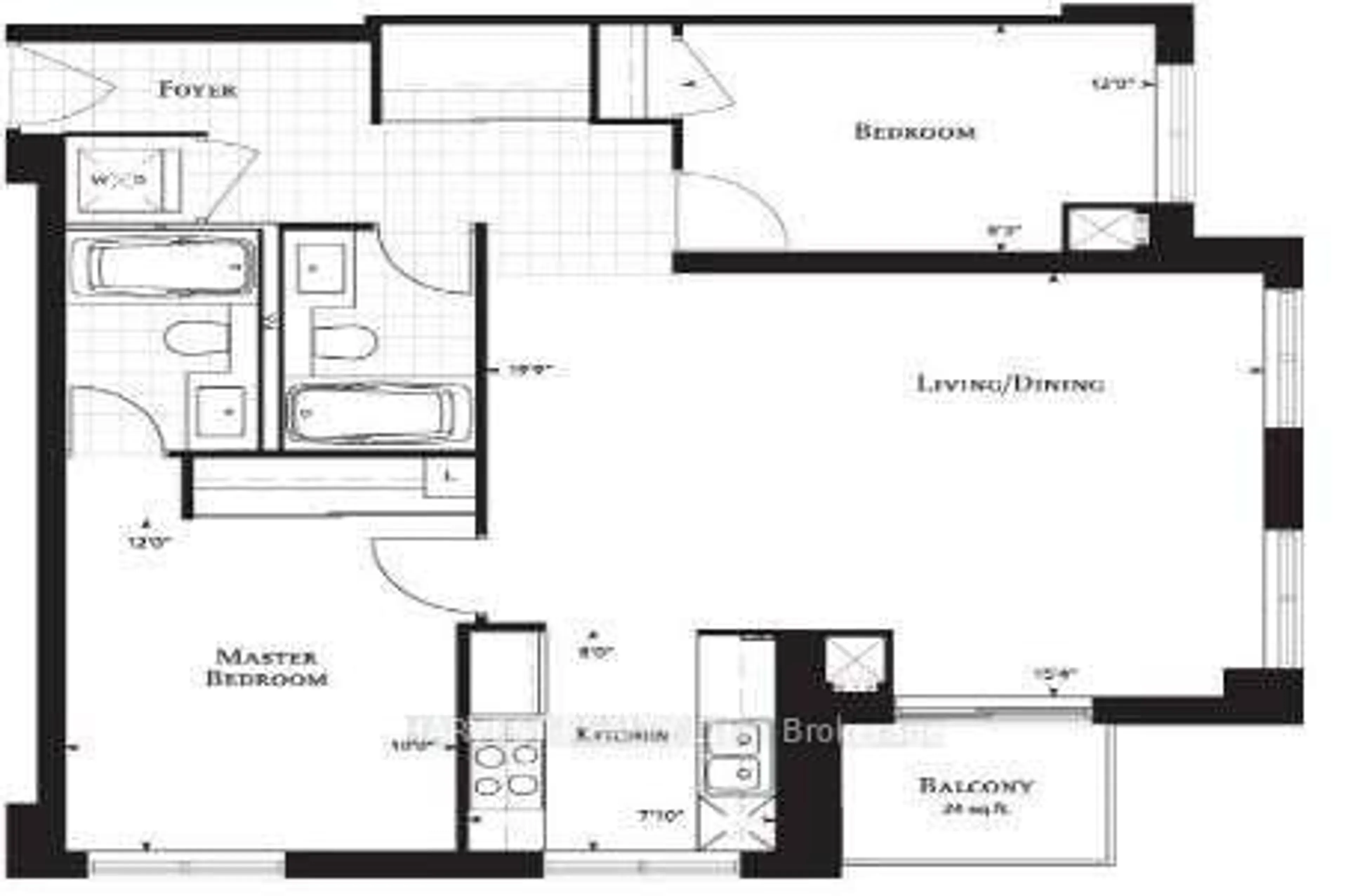 Floor plan for 35 Balmuto St #1506, Toronto Ontario M4Y 0A3