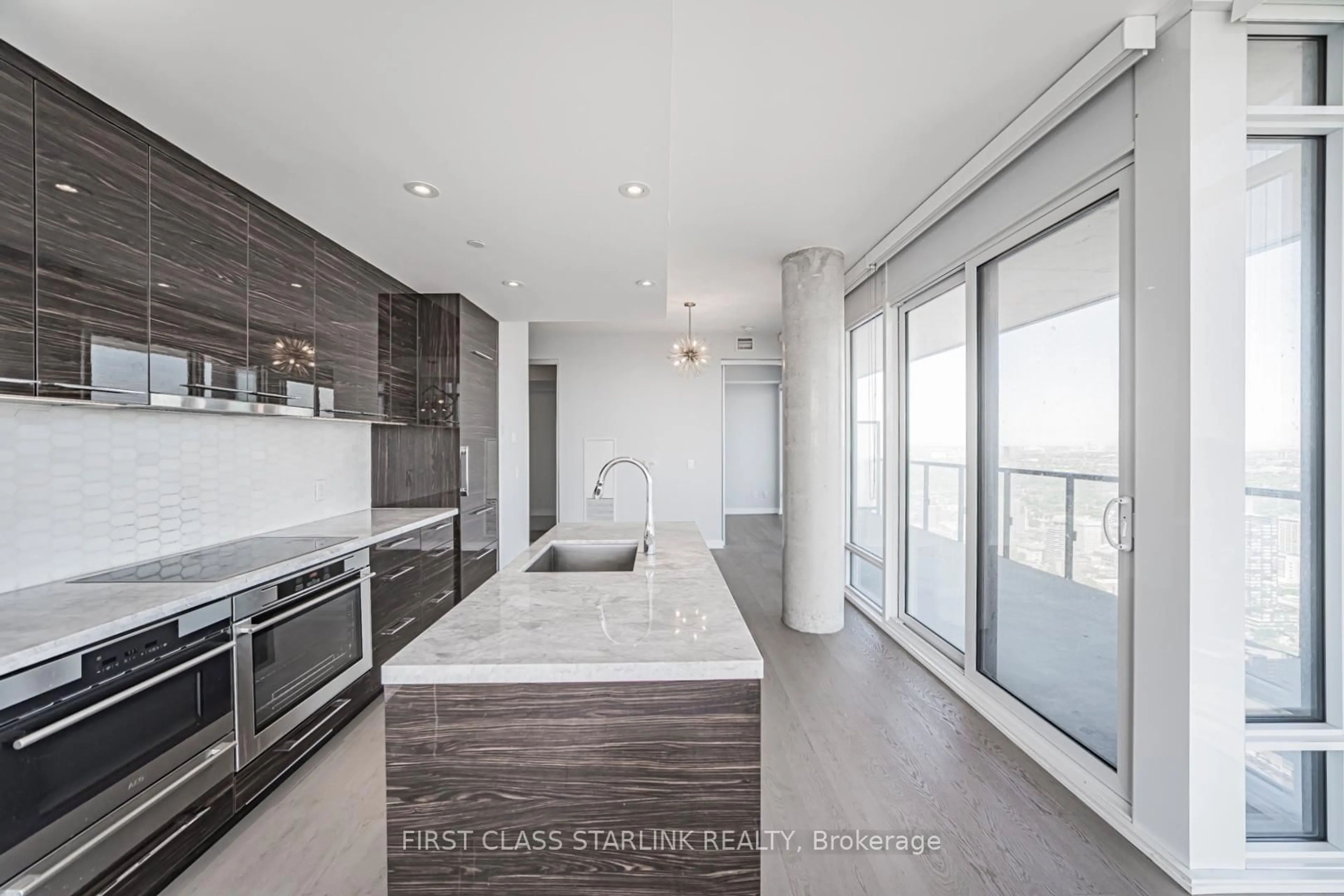 Contemporary kitchen, ceramic/tile floor for 488 University Ave #4802, Toronto Ontario M5G 0C1