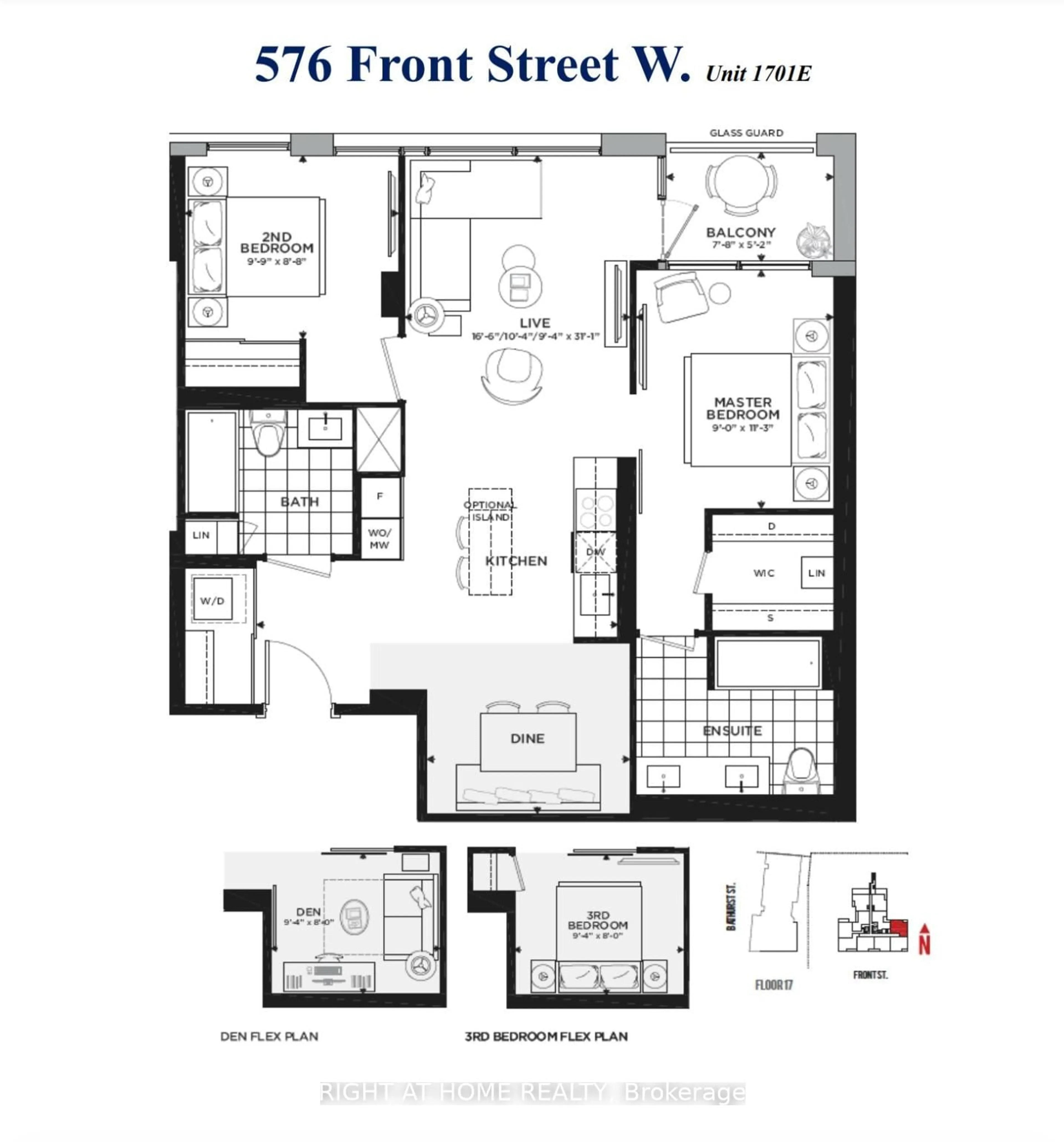 Floor plan for 576 Front St #1701, Toronto Ontario M5V 0P8