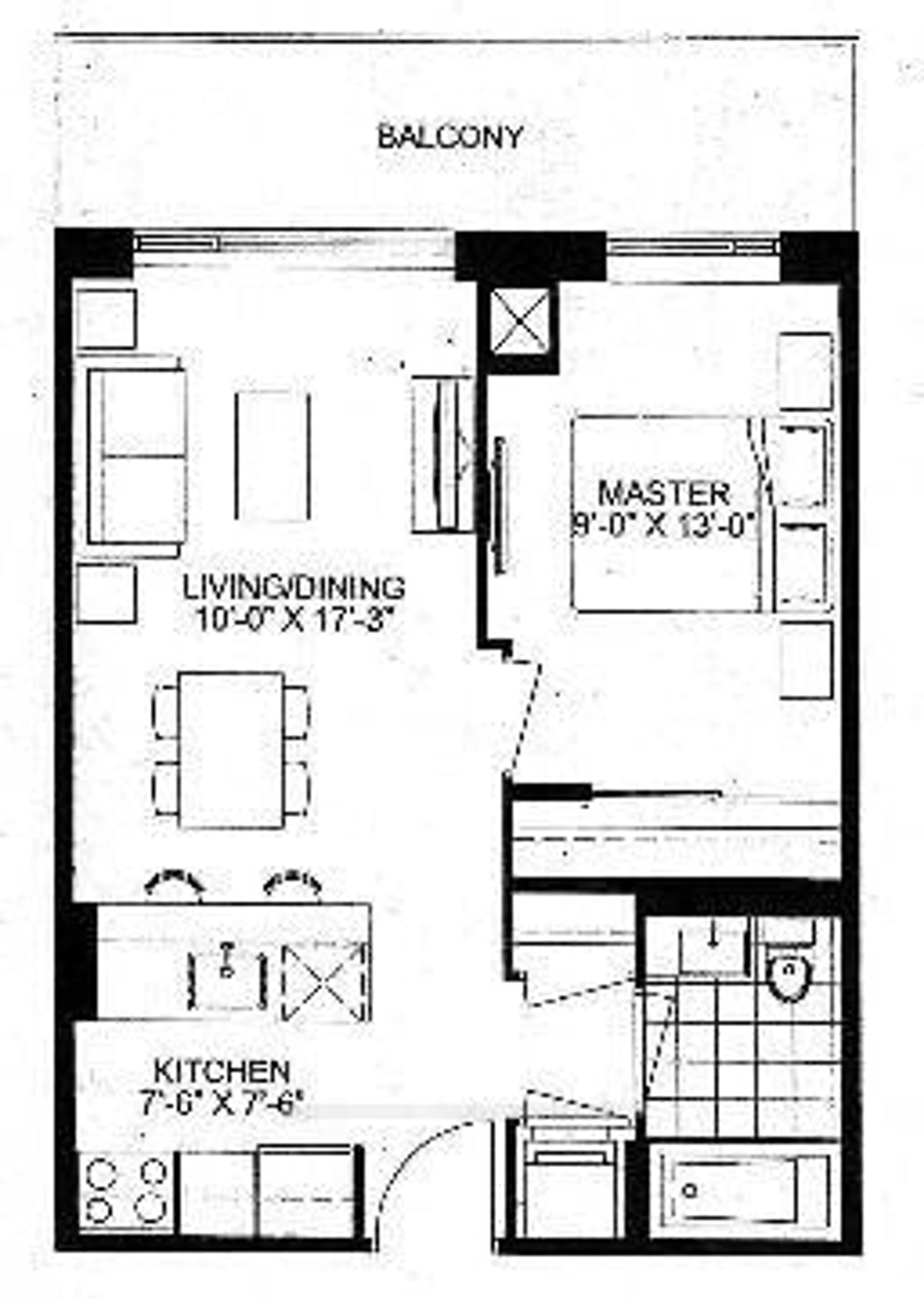 Floor plan for 66 FOREST MANOR Rd #204, Toronto Ontario M2J 0B7