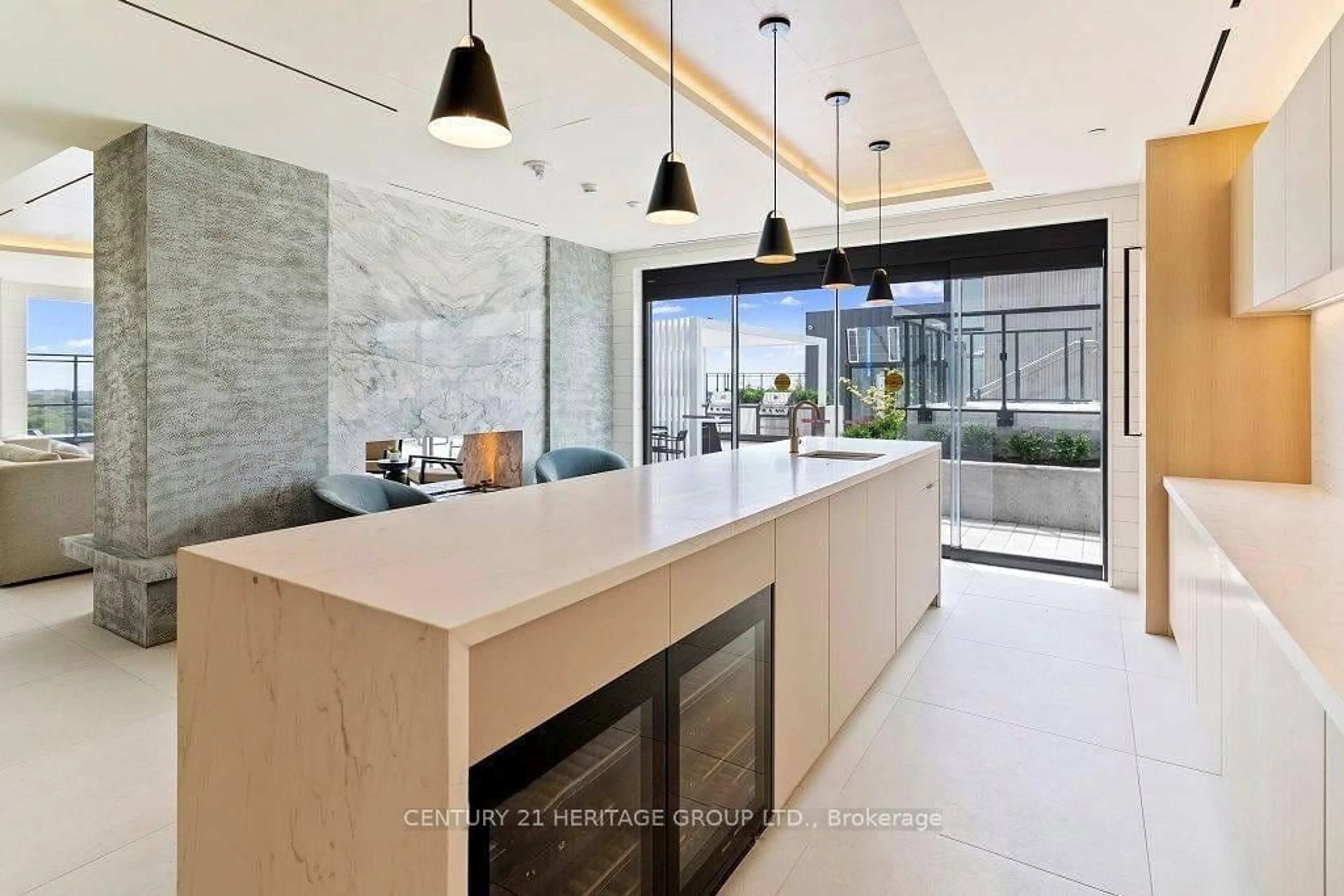 Contemporary kitchen, ceramic/tile floor for 5 Defries St #619, Toronto Ontario M5A 0W7
