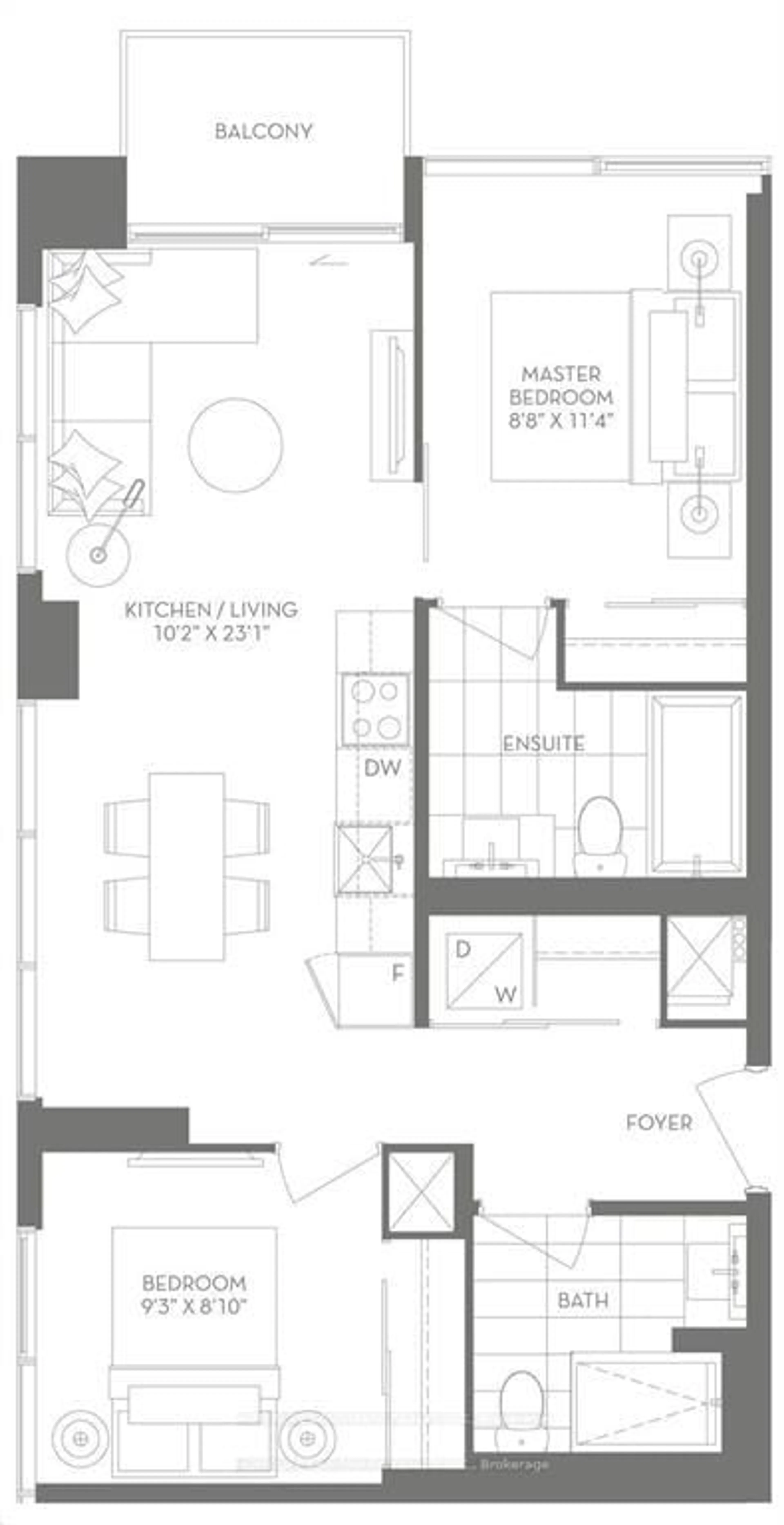 Floor plan for 8 Cumberland St #1103, Toronto Ontario M4W 0B6