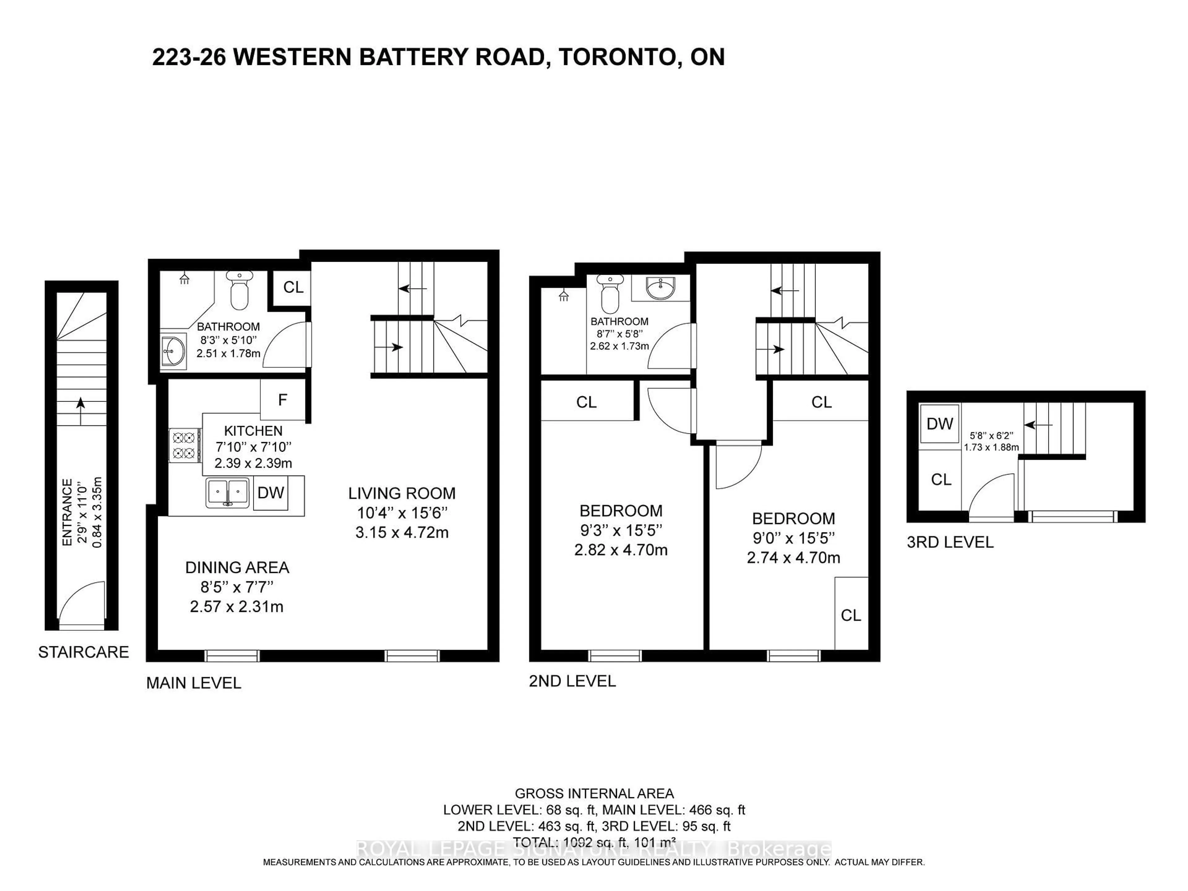 Floor plan for 26 Western Battery Rd #223, Toronto Ontario M6K 3N9