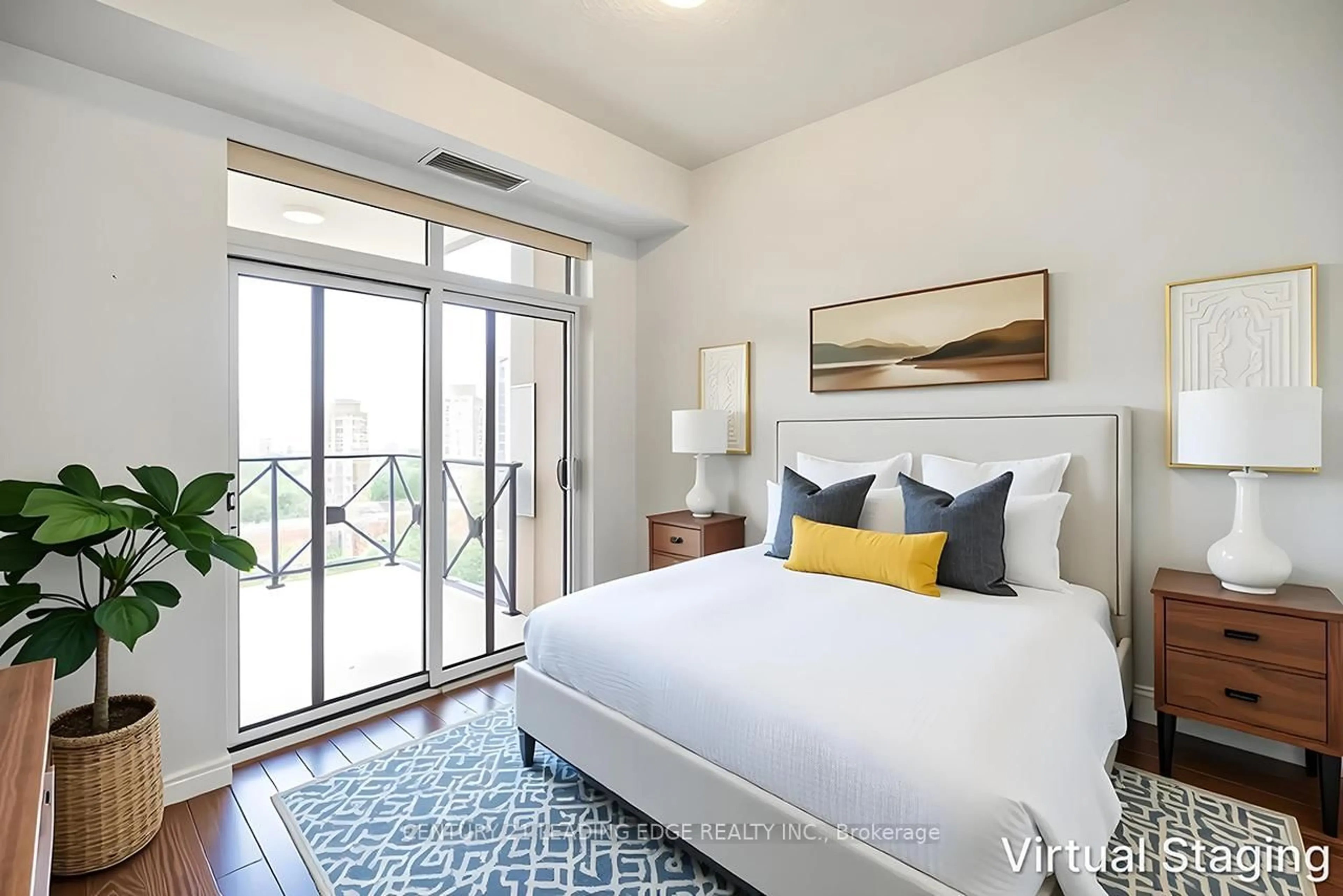 Bedroom with bed, carpet floor for 133 Wynford Dr #1802, Toronto Ontario M3J 0J4