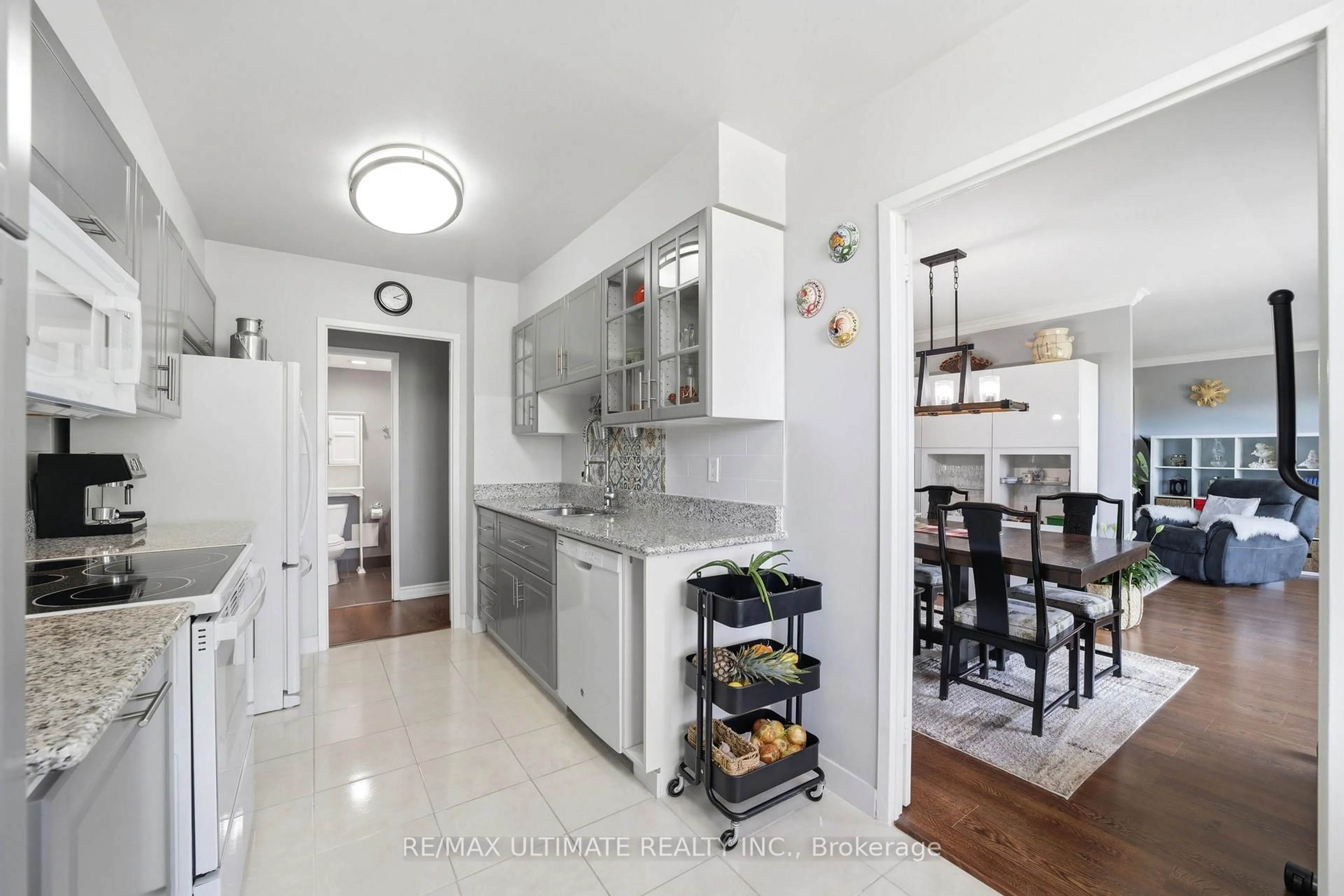 Contemporary kitchen, ceramic/tile floor for 115 Antibes Dr #404, Toronto Ontario M2R 2Y9