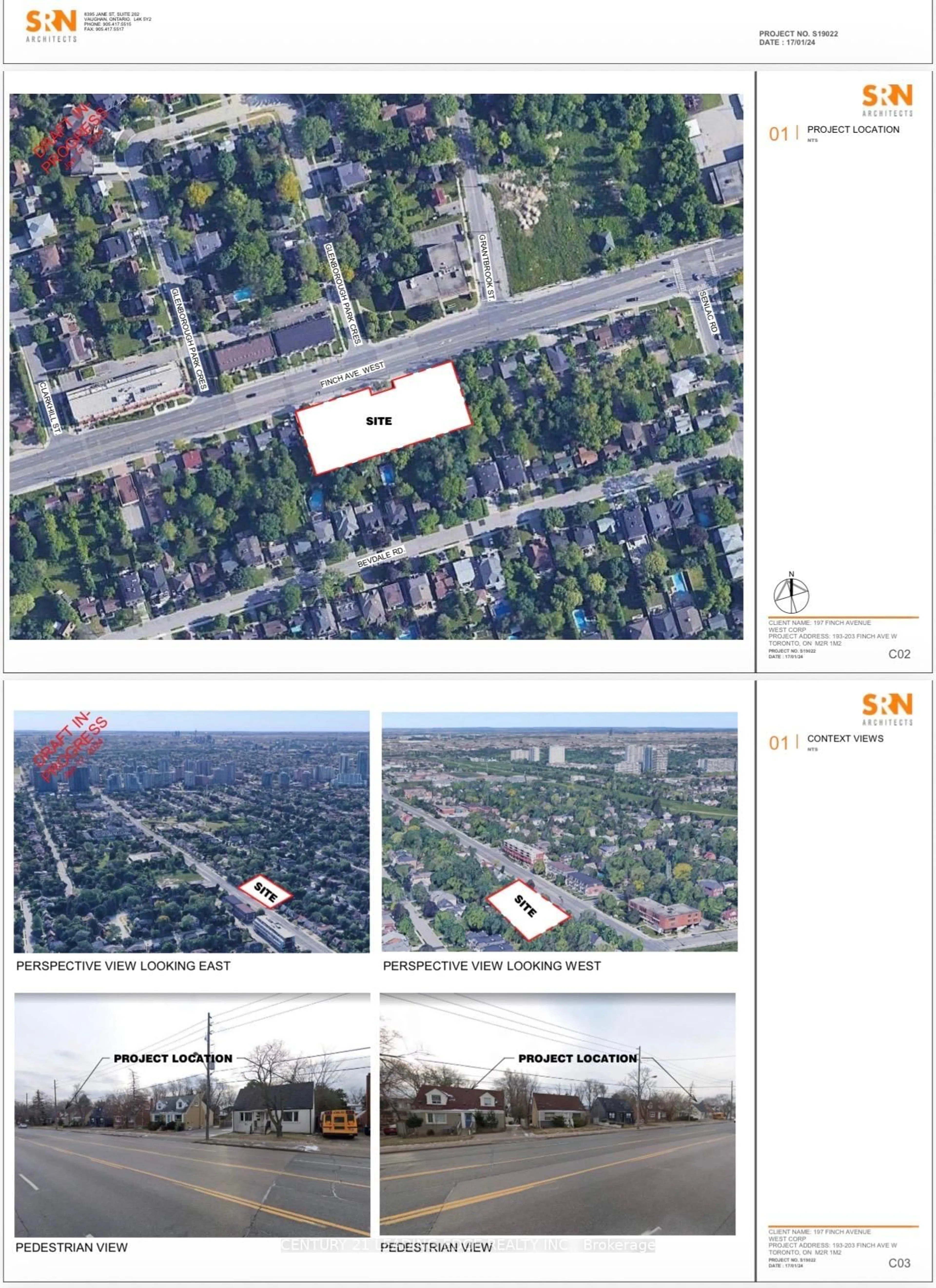 A pic from outside/outdoor area/front of a property/back of a property/a pic from drone, street for 203 Finch Ave, Toronto Ontario M2R 1M2