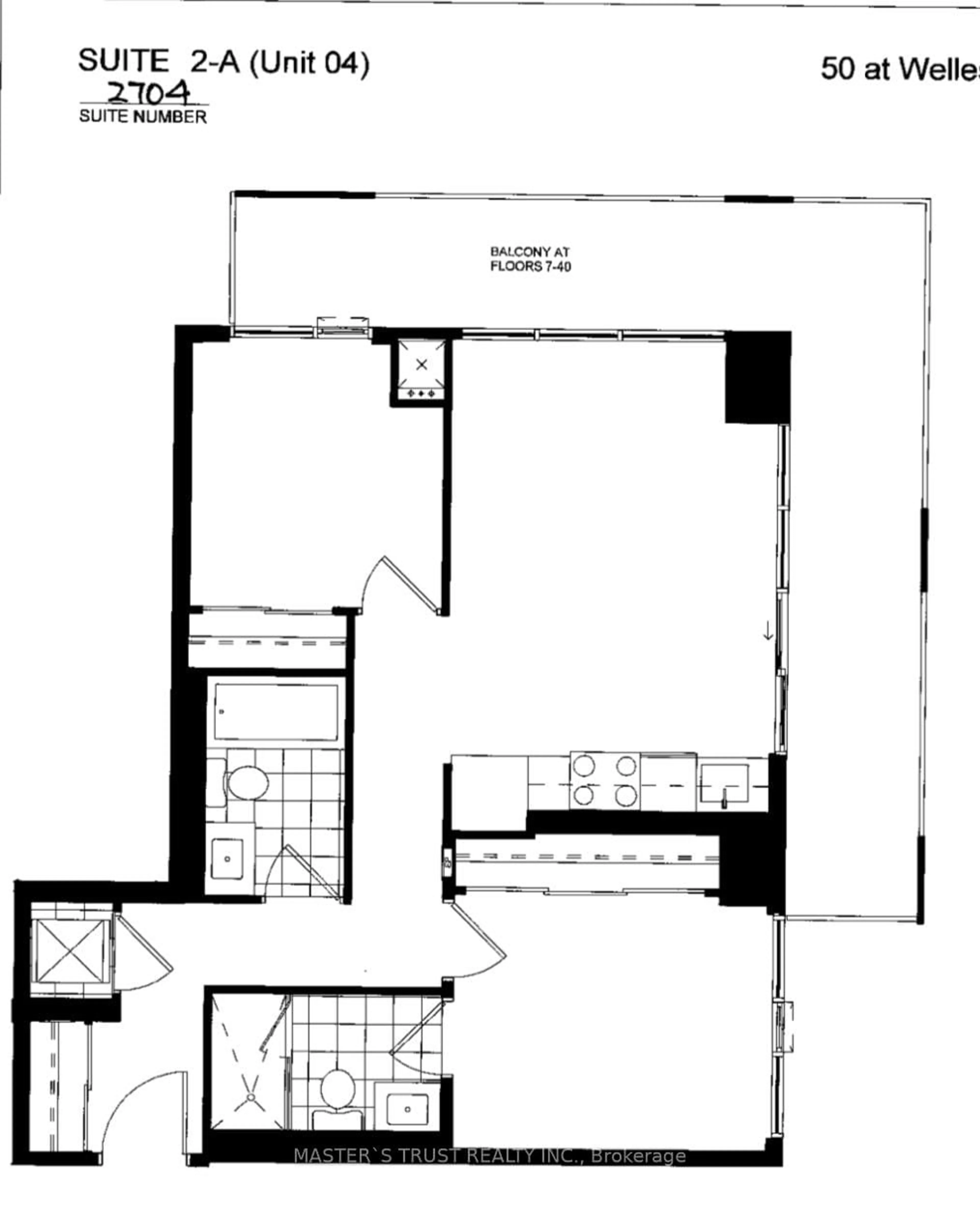 Floor plan for 50 Wellesley East St #2704, Toronto Ontario M4Y 1G2