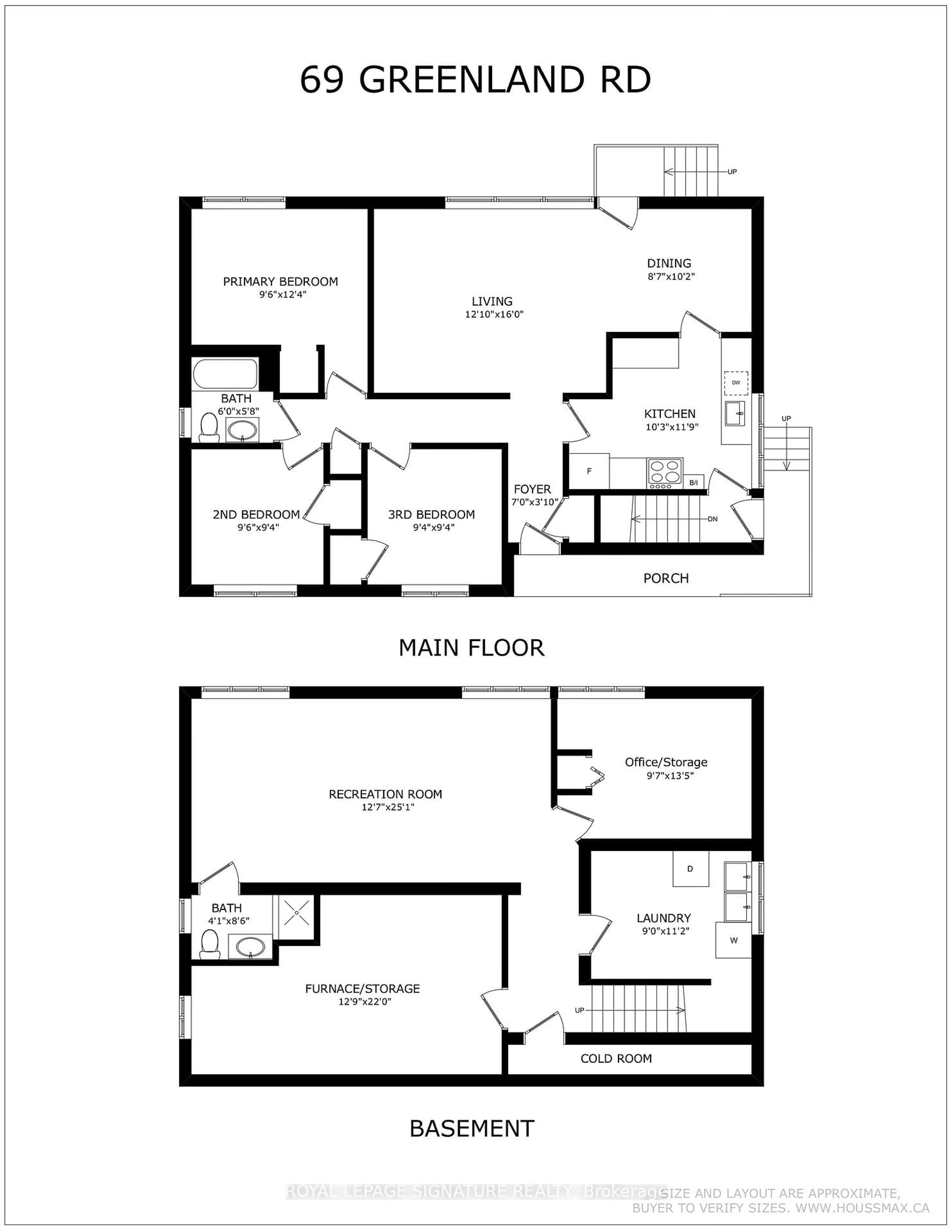Floor plan for 69 Greenland Rd, Toronto Ontario M3C 1N4