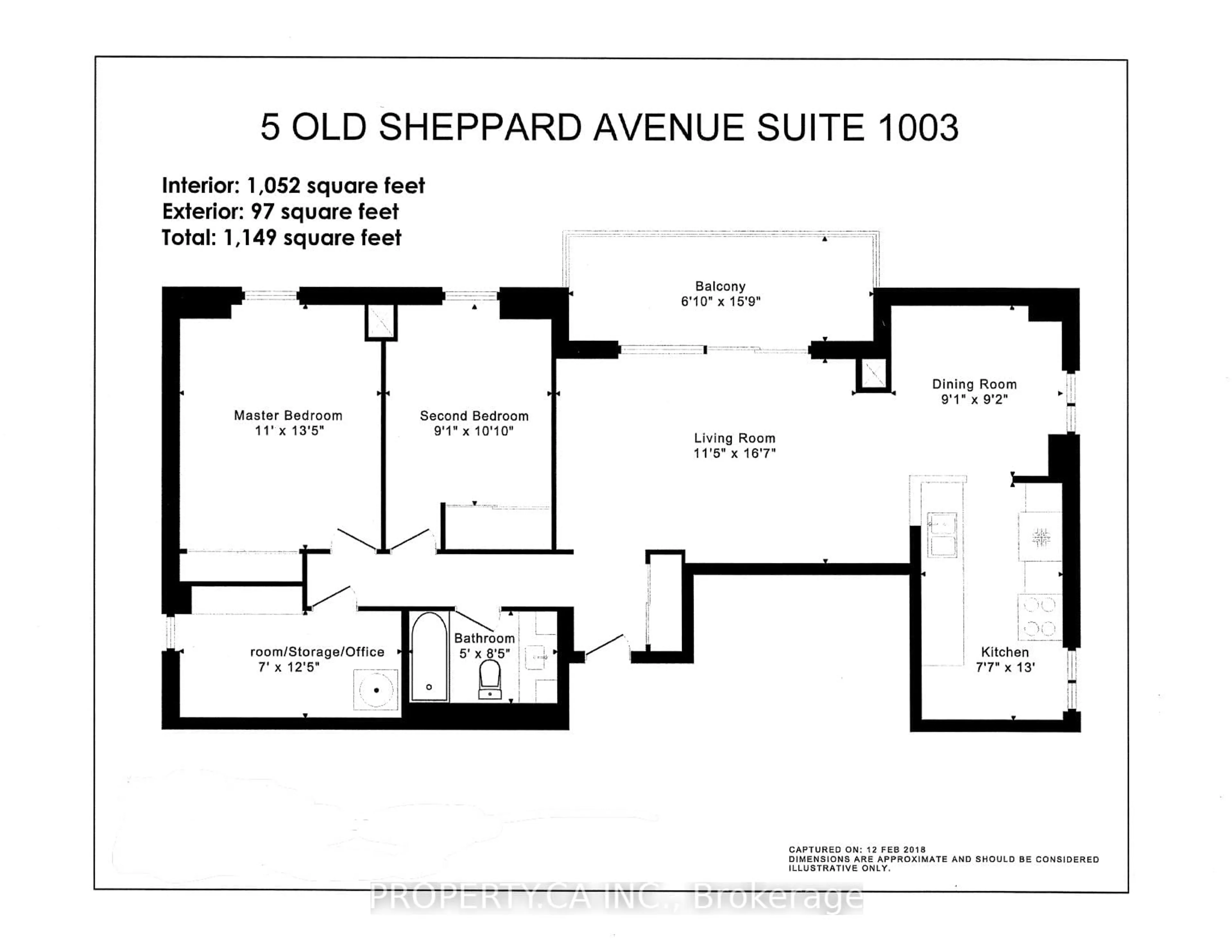 Floor plan for 5 Old Sheppard Ave #1003, Toronto Ontario M2J 4K3