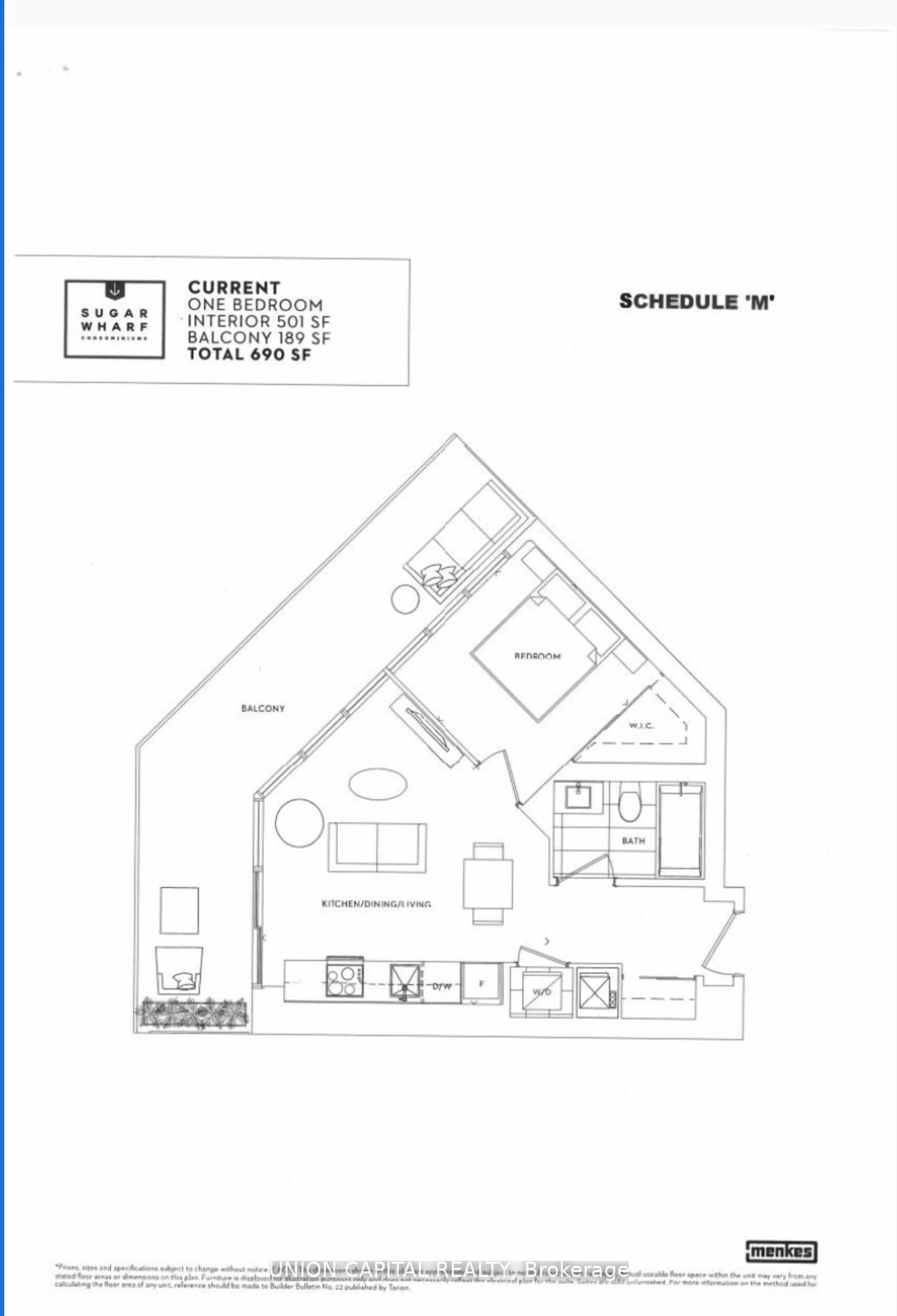 Floor plan for 138 downes St #4715, Toronto Ontario M5E 0E4