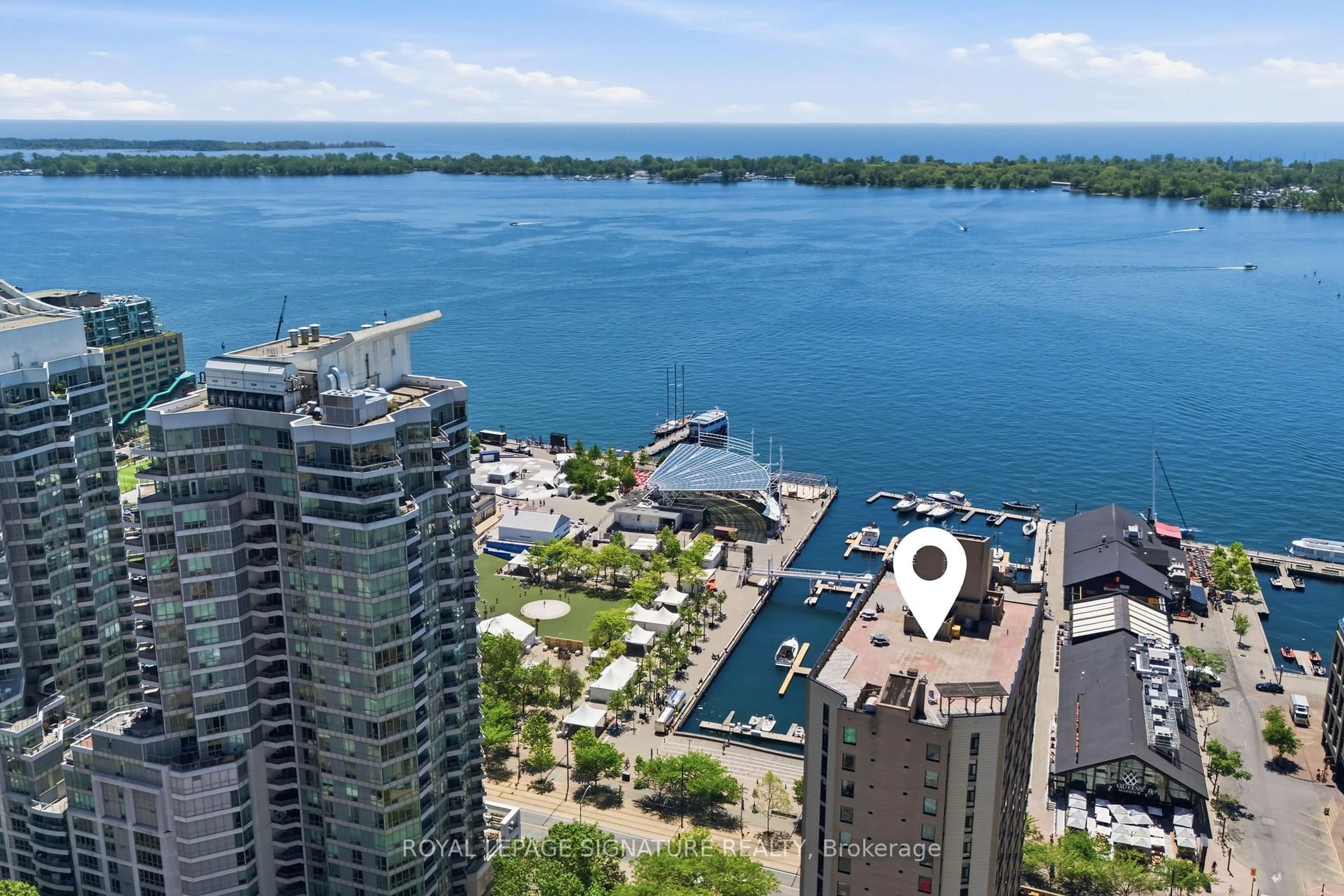 A pic from outside/outdoor area/front of a property/back of a property/a pic from drone, water/lake/river/ocean view for 250 Queens Quay #1702, Toronto Ontario M5J 2N2