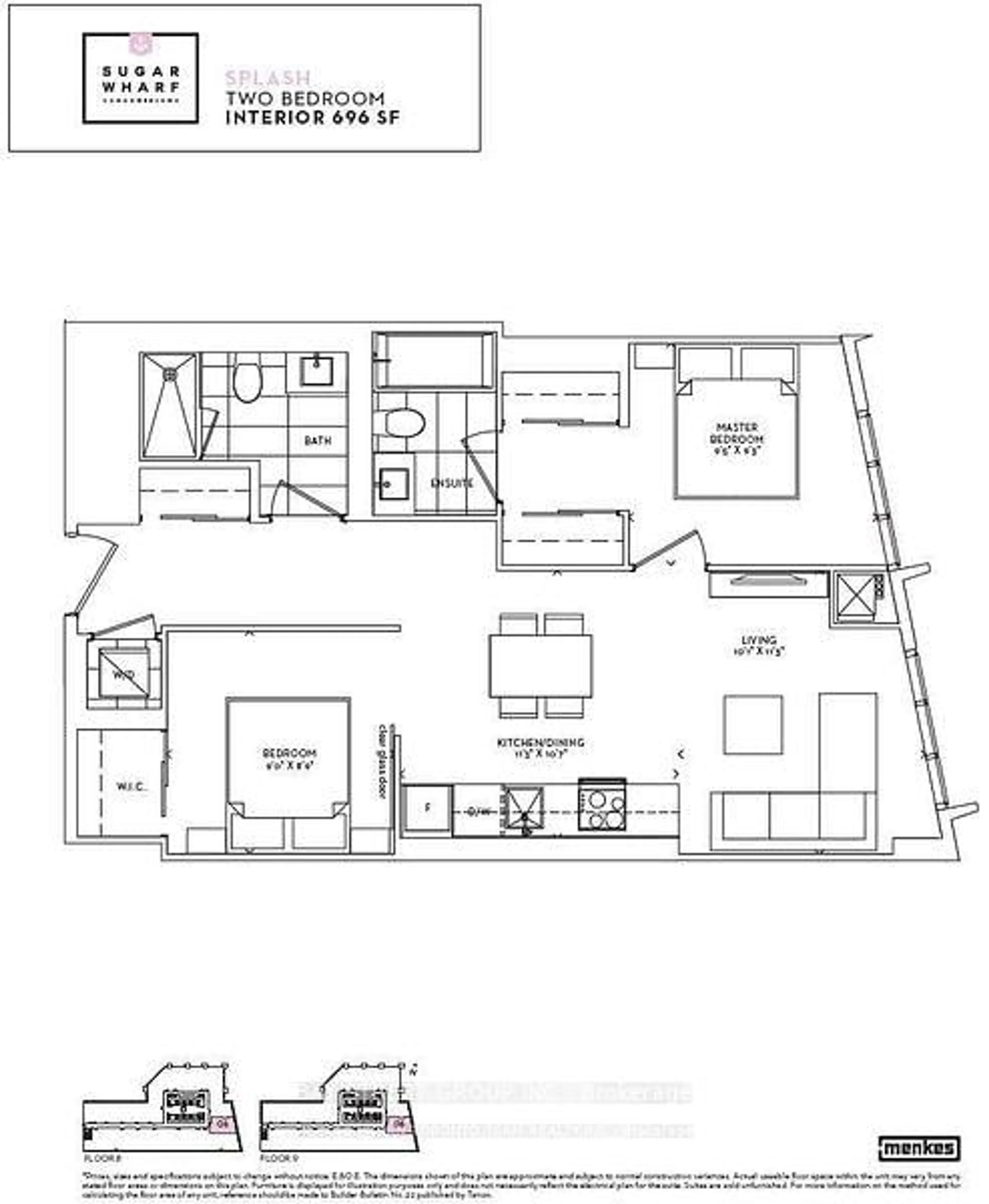 Floor plan for 138 Downes St #806, Toronto Ontario M5E 0E4