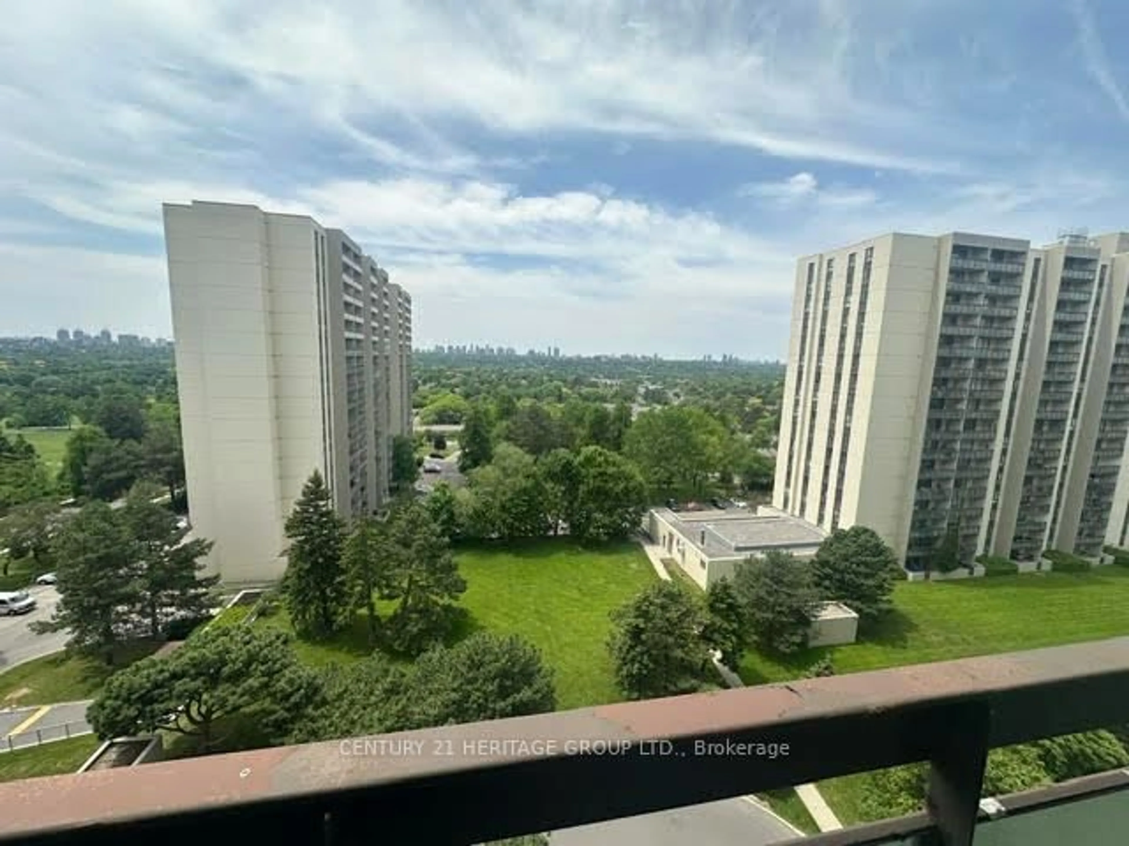 Balcony in the apartment, city buildings view from balcony for 350 Seneca Hill Dr #1007, Toronto Ontario M2J 4S7