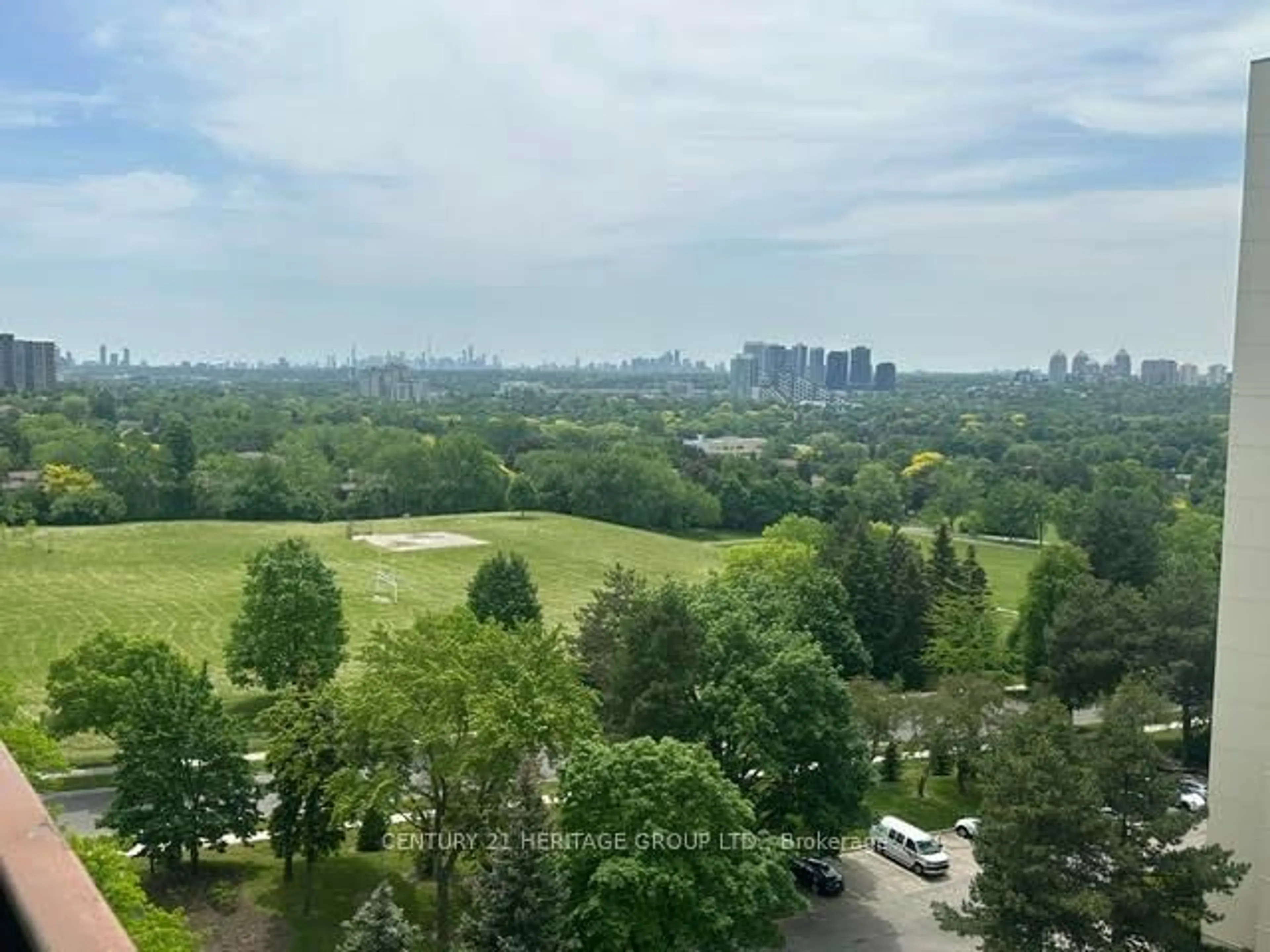 A pic from outside/outdoor area/front of a property/back of a property/a pic from drone, city buildings view from balcony for 350 Seneca Hill Dr #1007, Toronto Ontario M2J 4S7