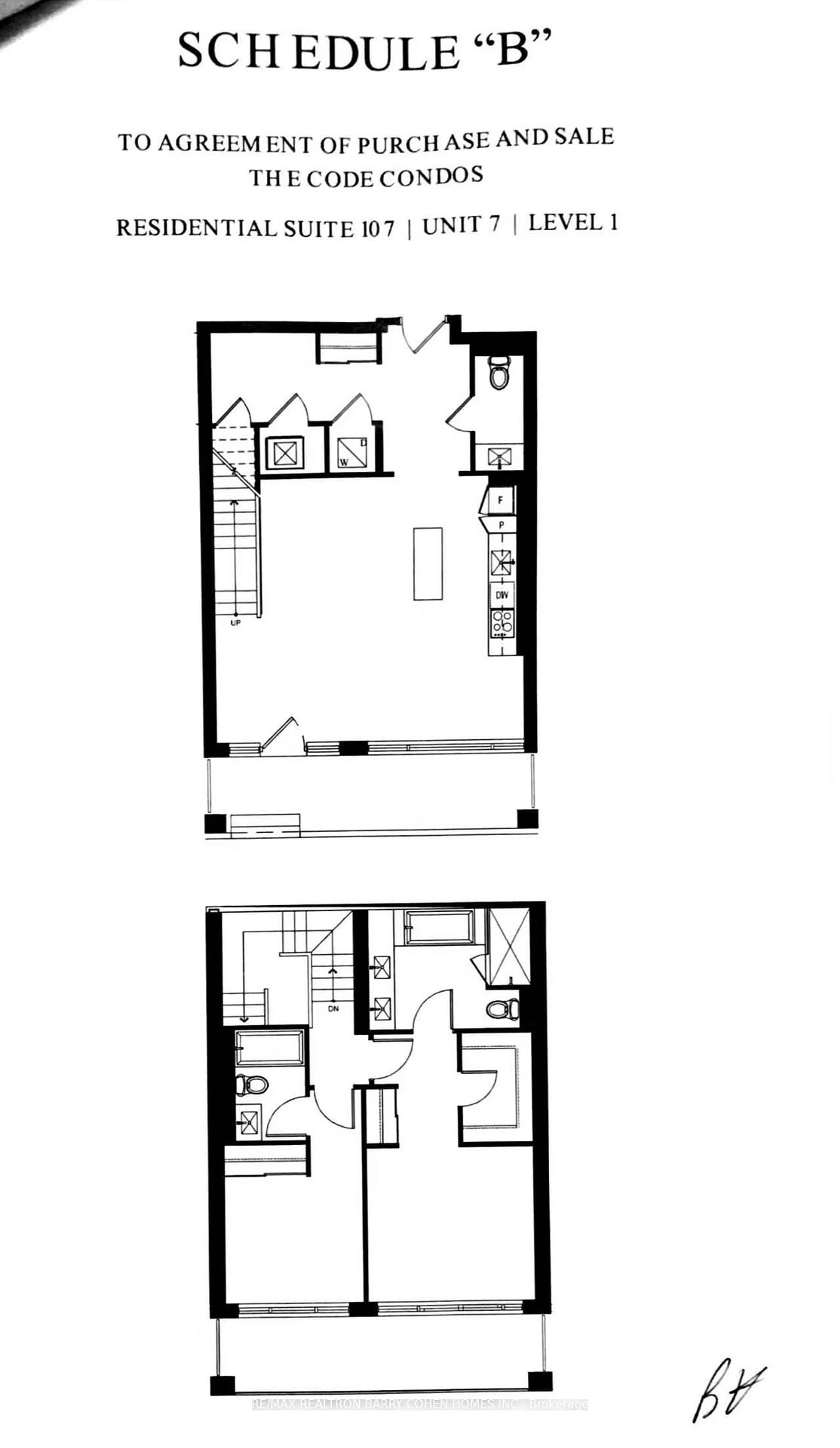 Floor plan for 6 Parkwood Ave #107, Toronto Ontario M4V 0A3