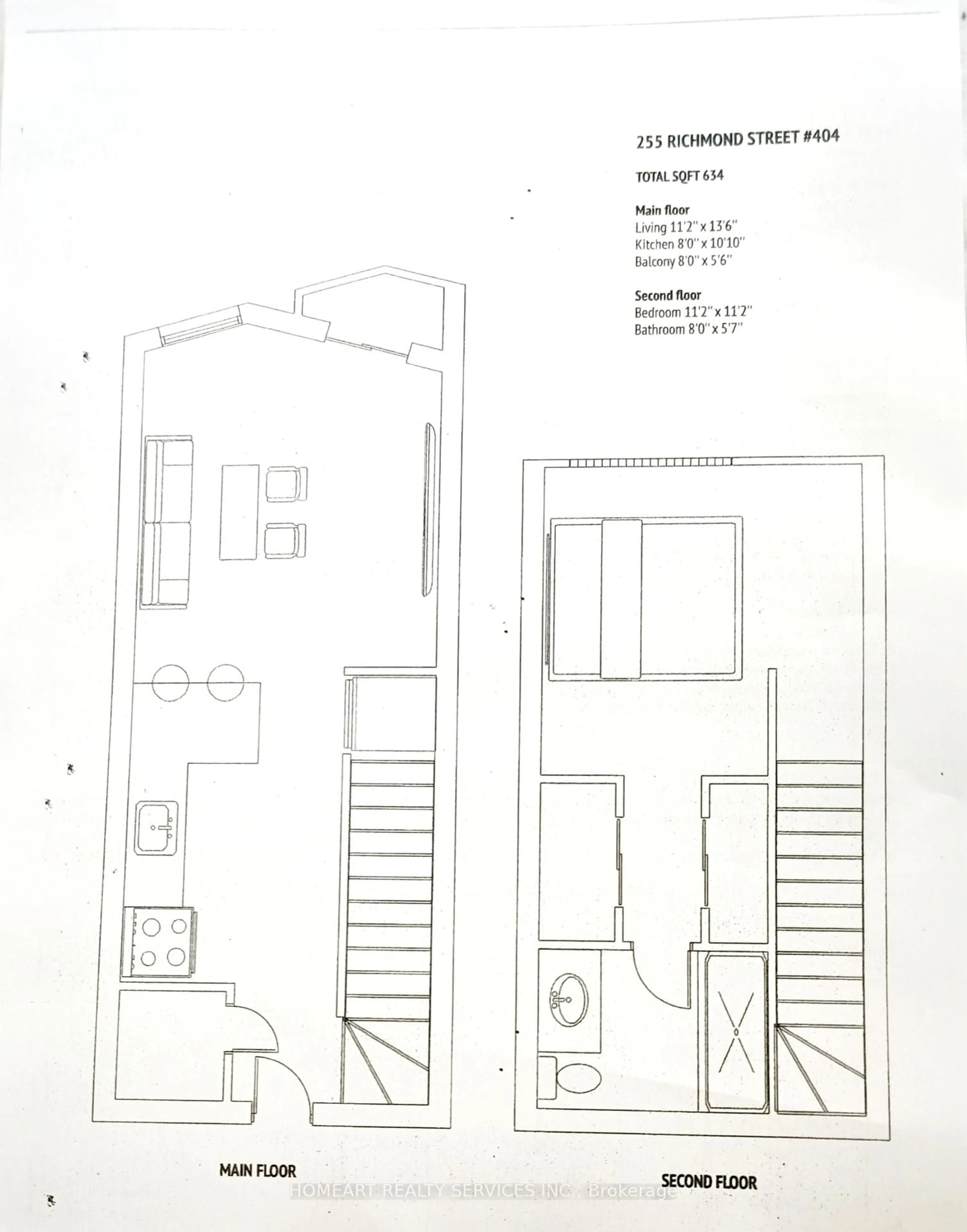 Floor plan for 255 Richmond St #404, Toronto Ontario M5A 4T7