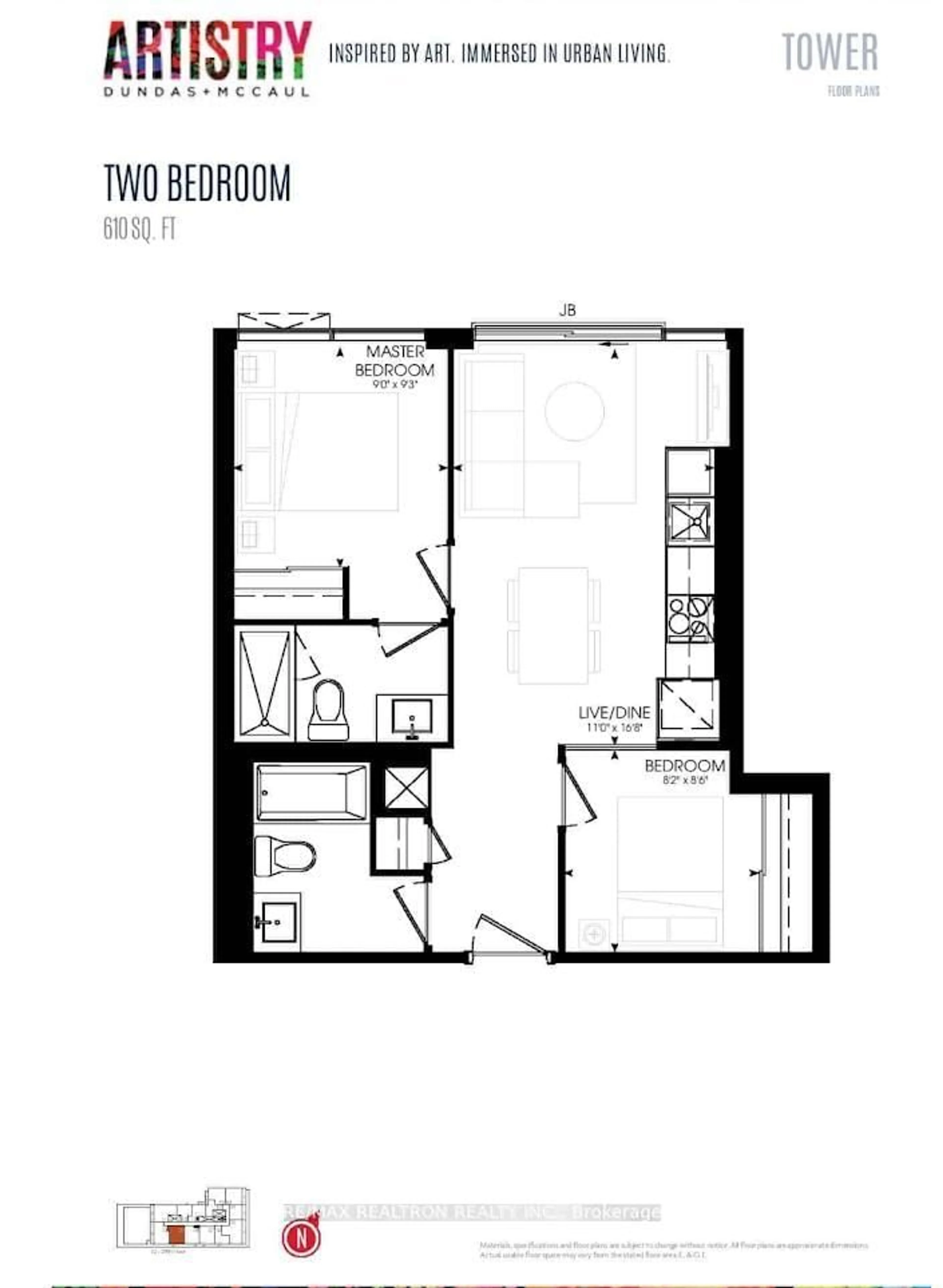 Floor plan for 280 Dundas St #2509, Toronto Ontario M5T 0E3