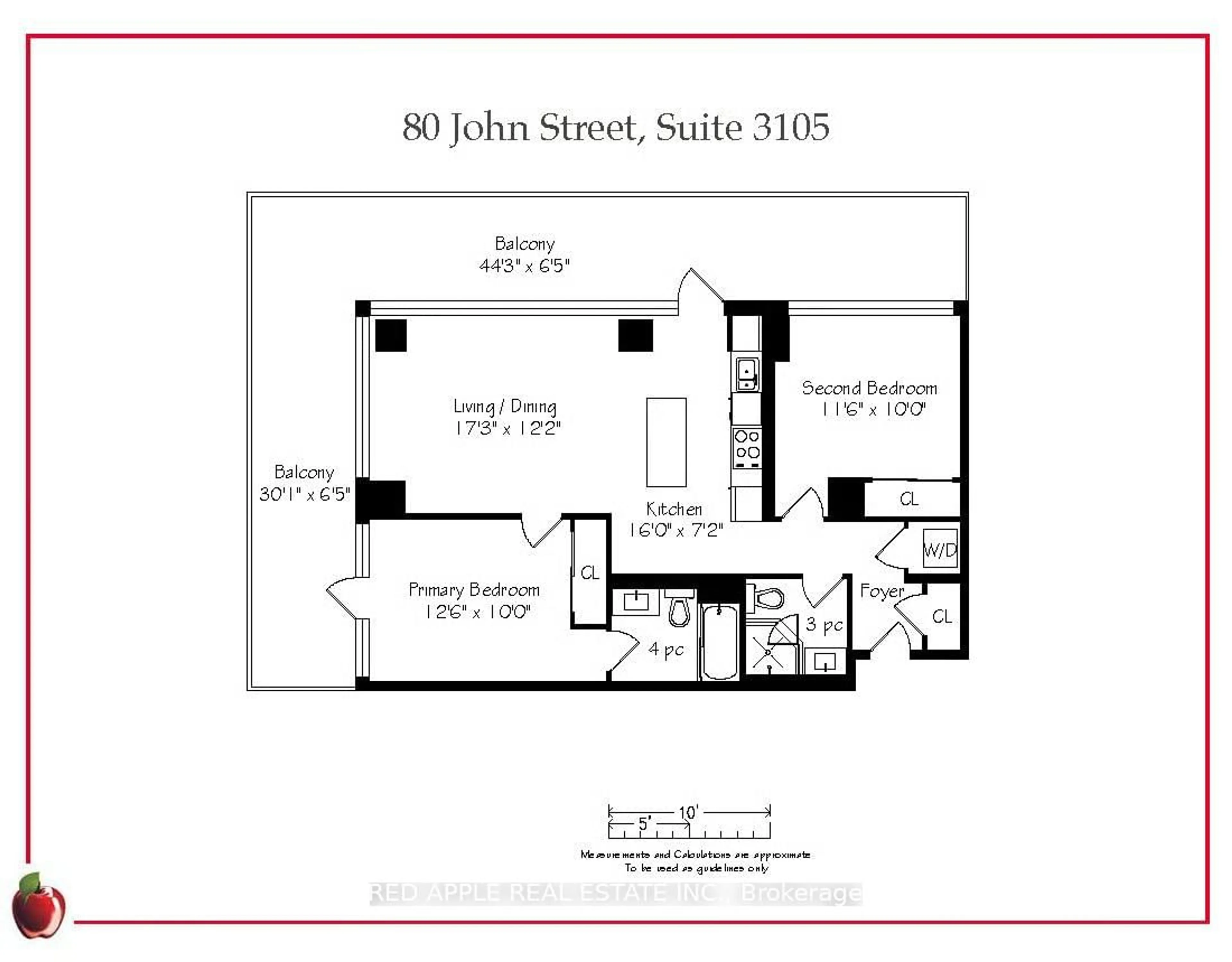 Floor plan for 80 John St #3105, Toronto Ontario M5V 1J2