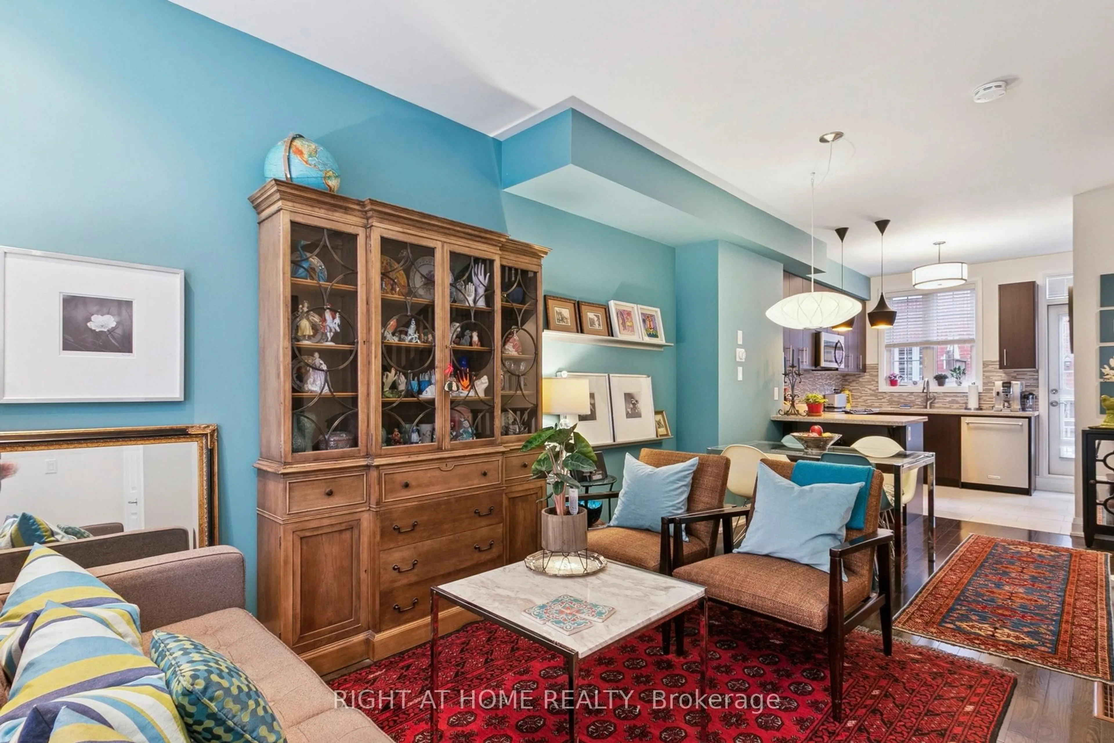 Living room with furniture, unknown for 28 Raffeix Lane, Toronto Ontario M5A 0G5