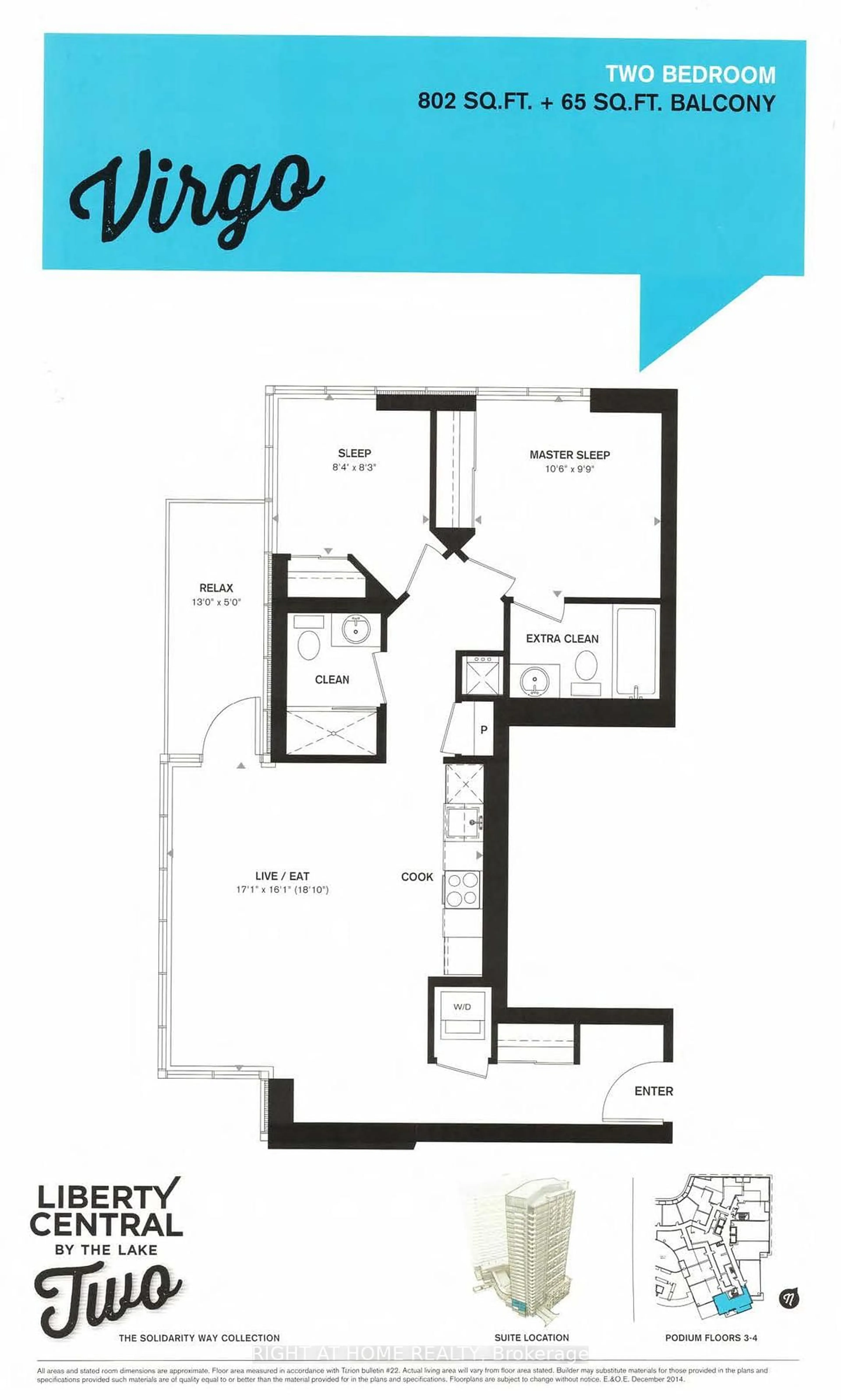 Floor plan for 49 East Liberty St #311, Toronto Ontario M6K 0B2