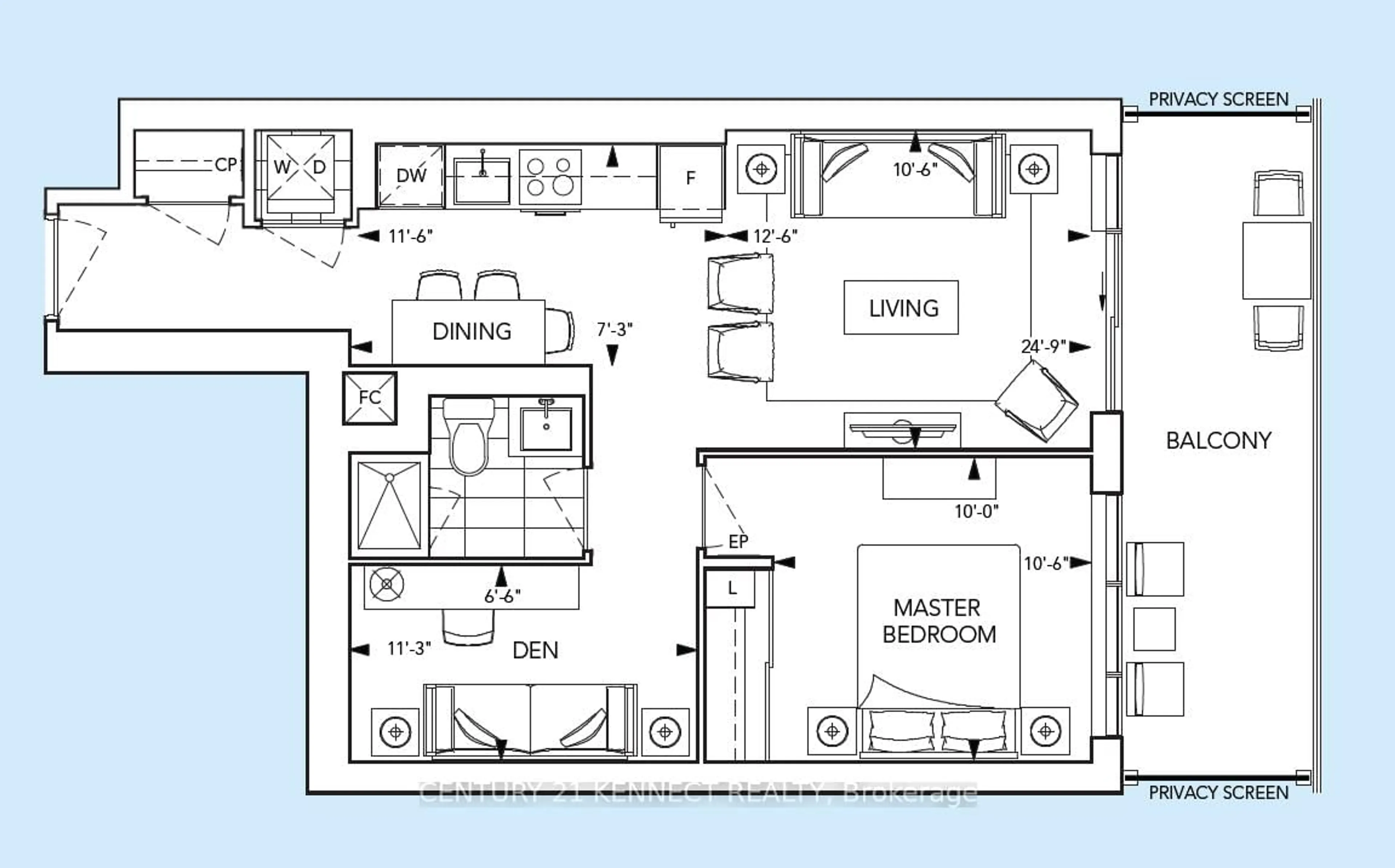 Floor plan for 30 Inn On The Park Dr #706, Toronto Ontario M3C 0P7