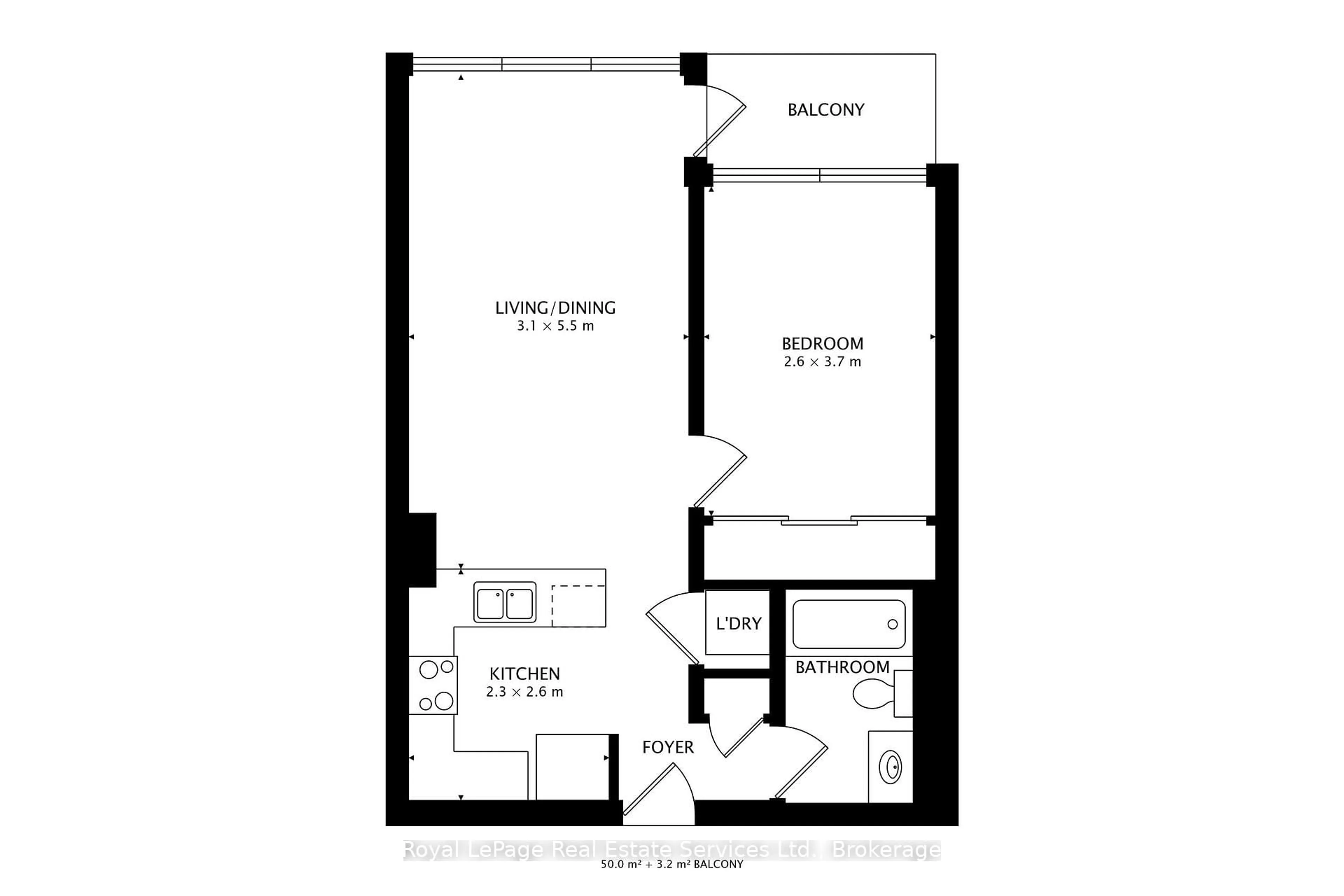 Floor plan for 438 King St #402, Toronto Ontario M5V 3T9