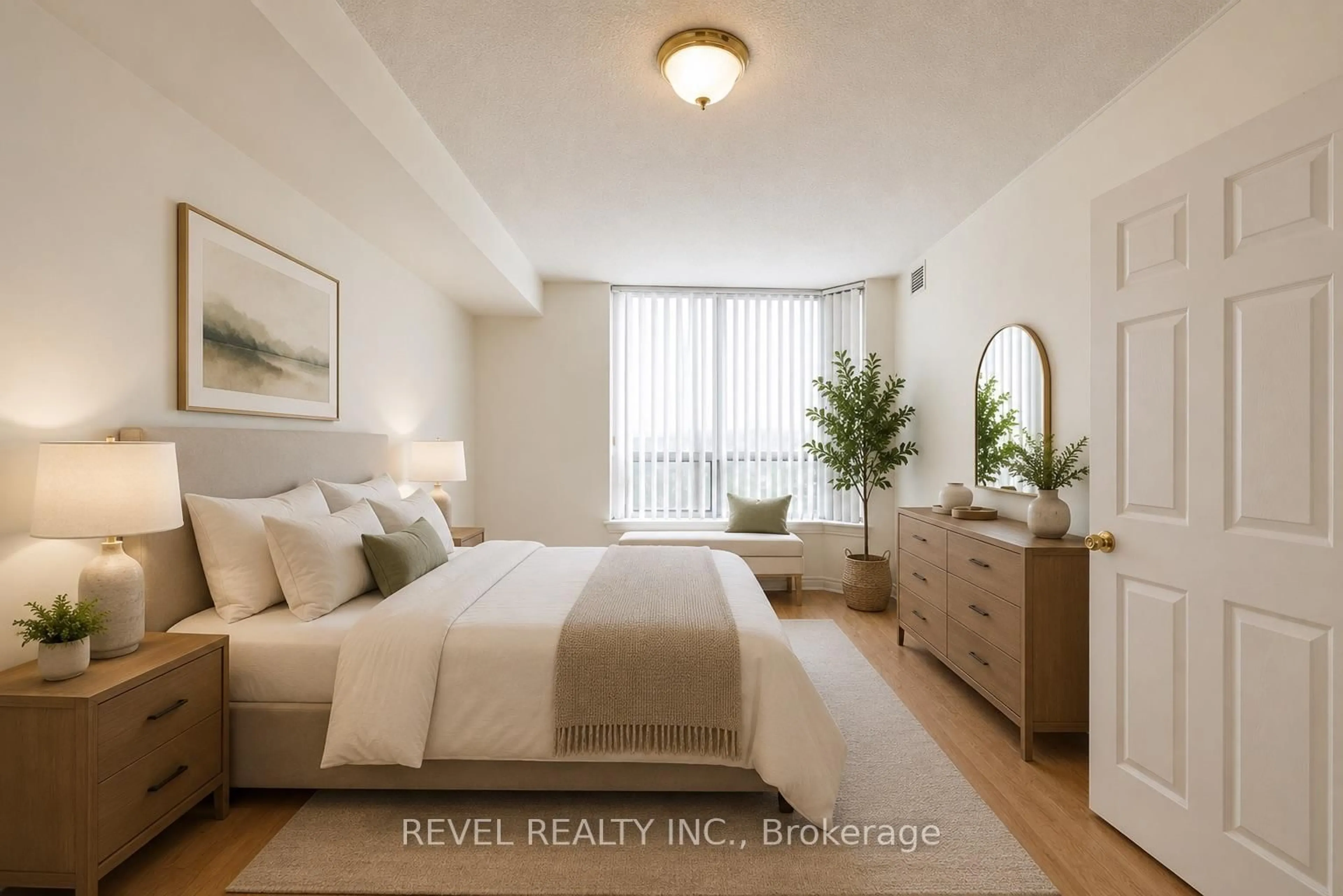 Bedroom with bed, unknown for 1700 Eglinton Ave #210, Toronto Ontario M4A 2X4