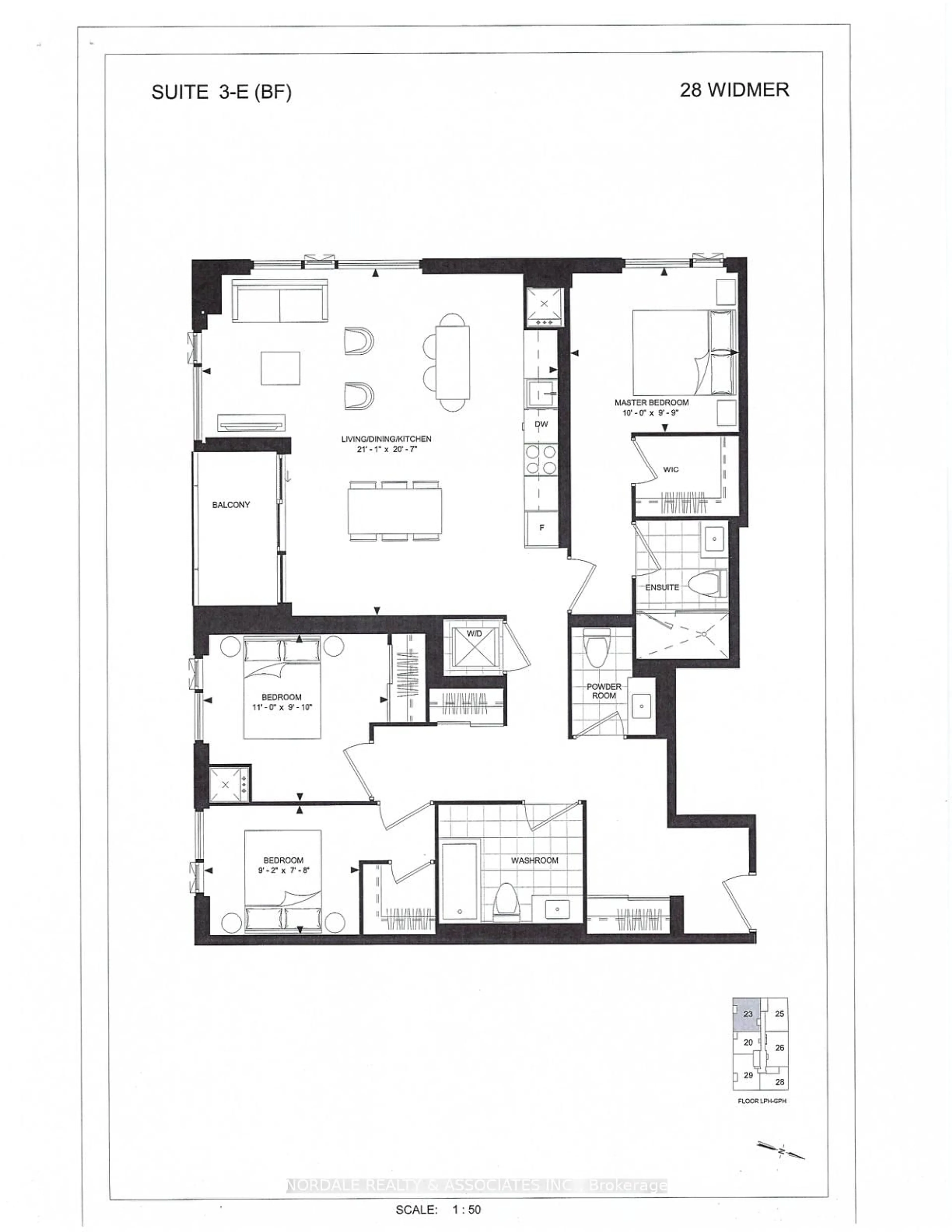 Floor plan for 28 Widmer St #SPH23, Toronto Ontario M5V 0T2