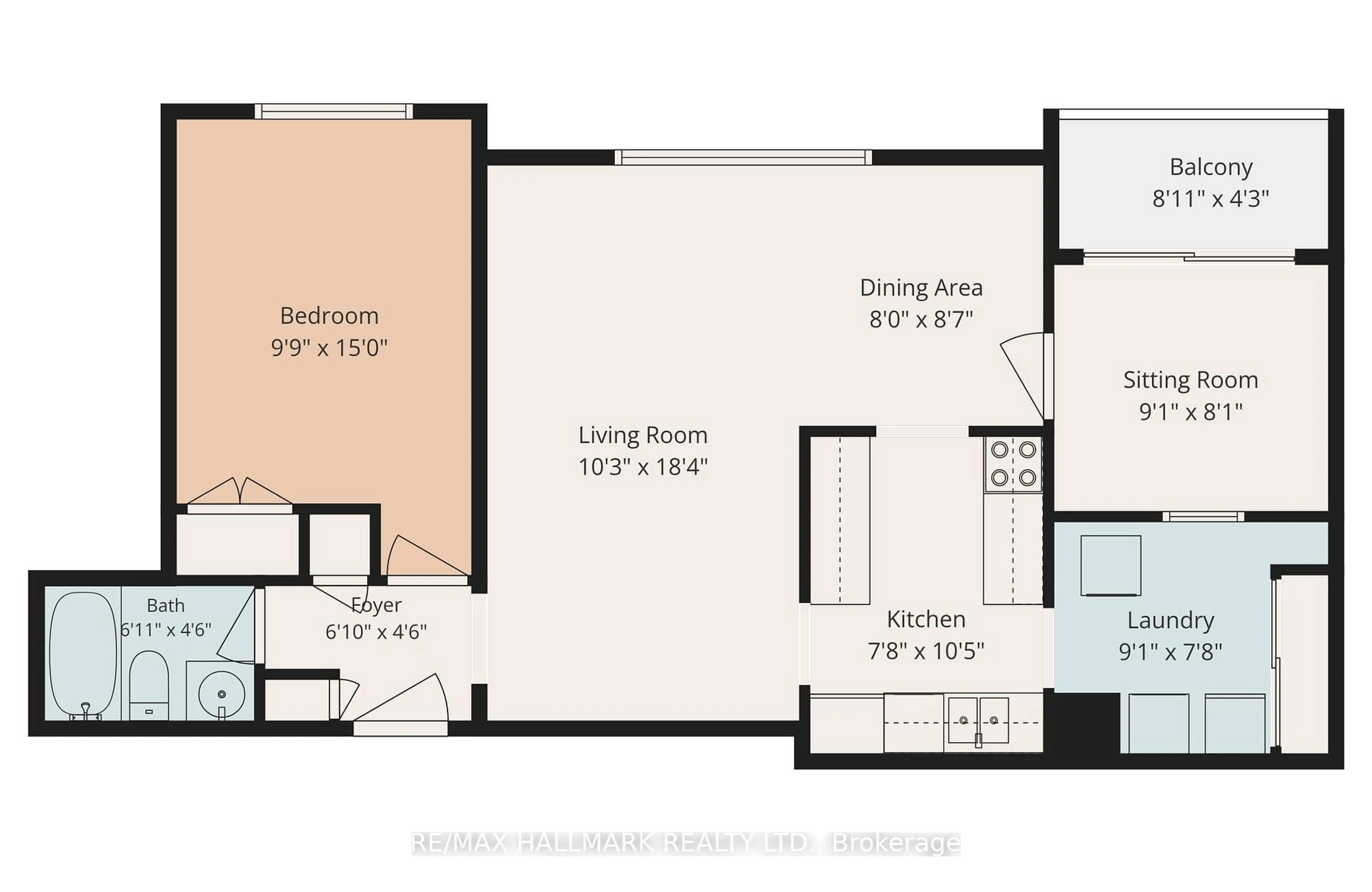 Floor plan for 5 Parkway Forest Dr #711, Toronto Ontario M2J 1L2