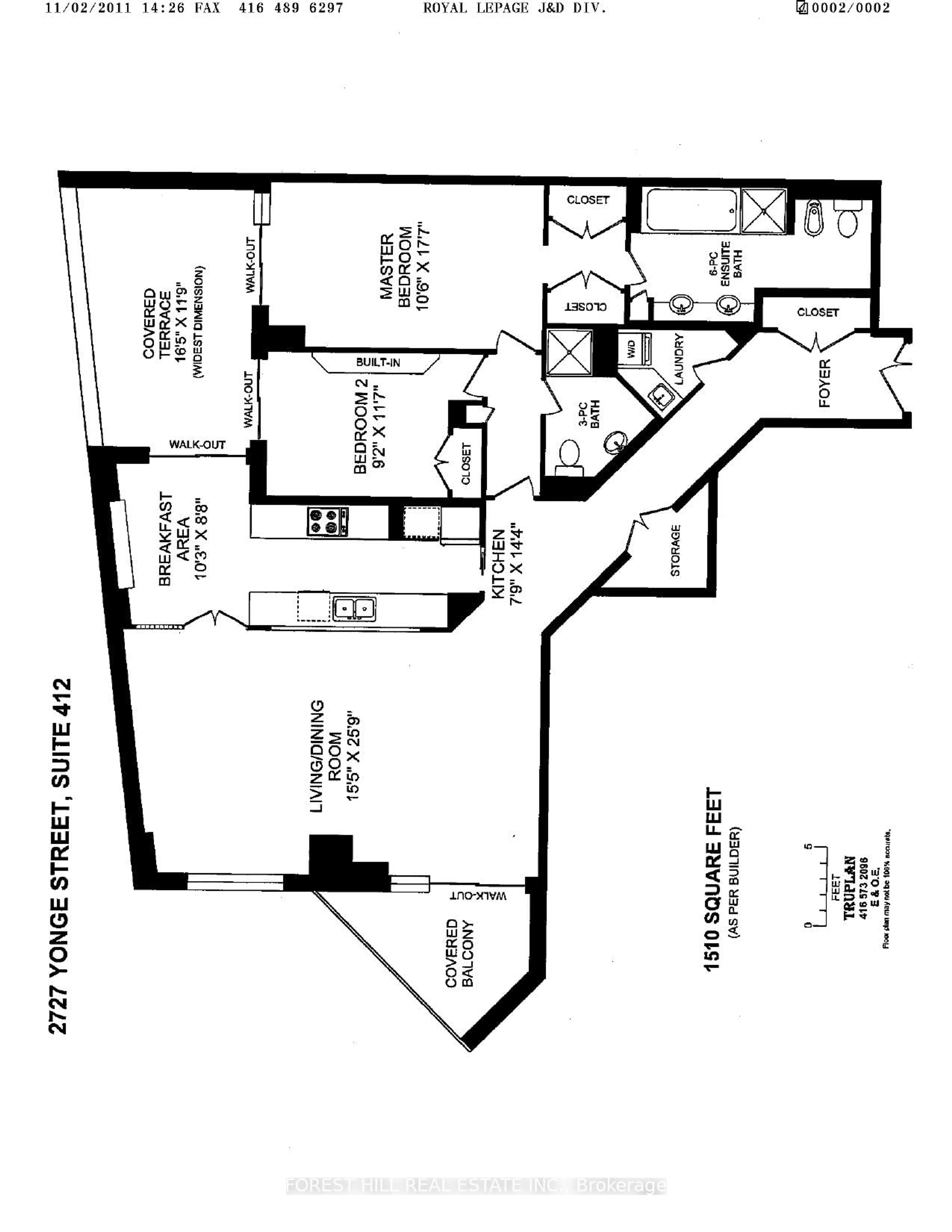 Floor plan for 2727 Yonge St #412, Toronto Ontario M4N 3R6