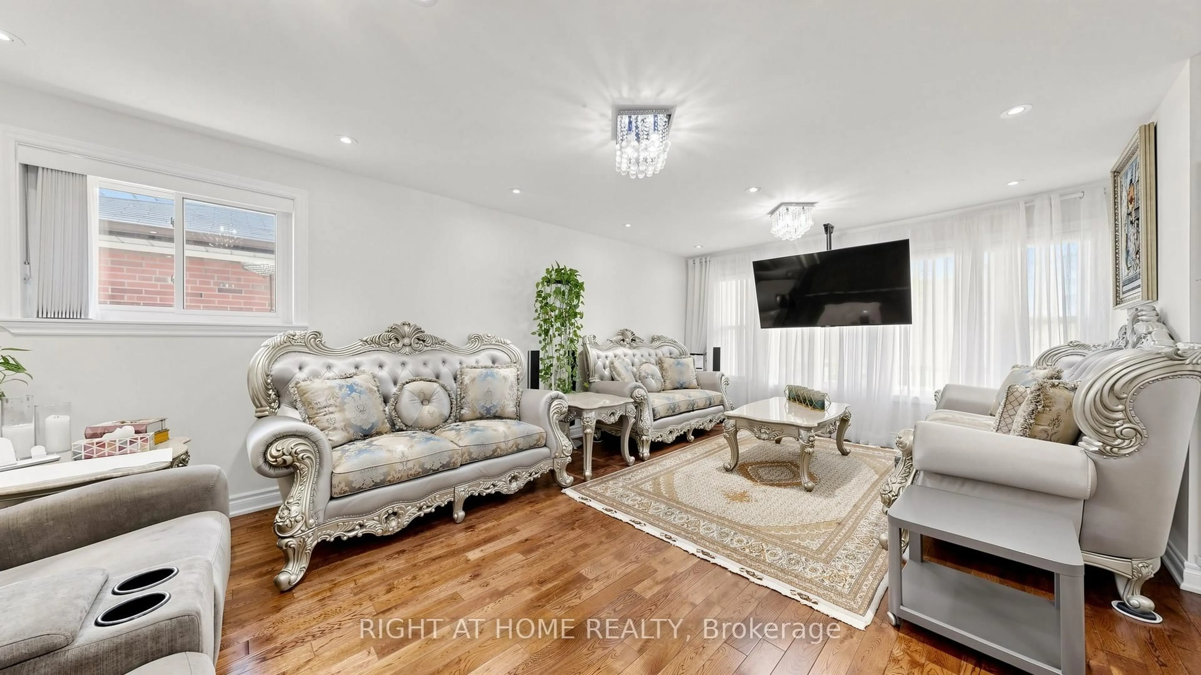 Living room with furniture, wood/laminate floor for 151 Ernest Ave, Toronto Ontario M2J 3T7