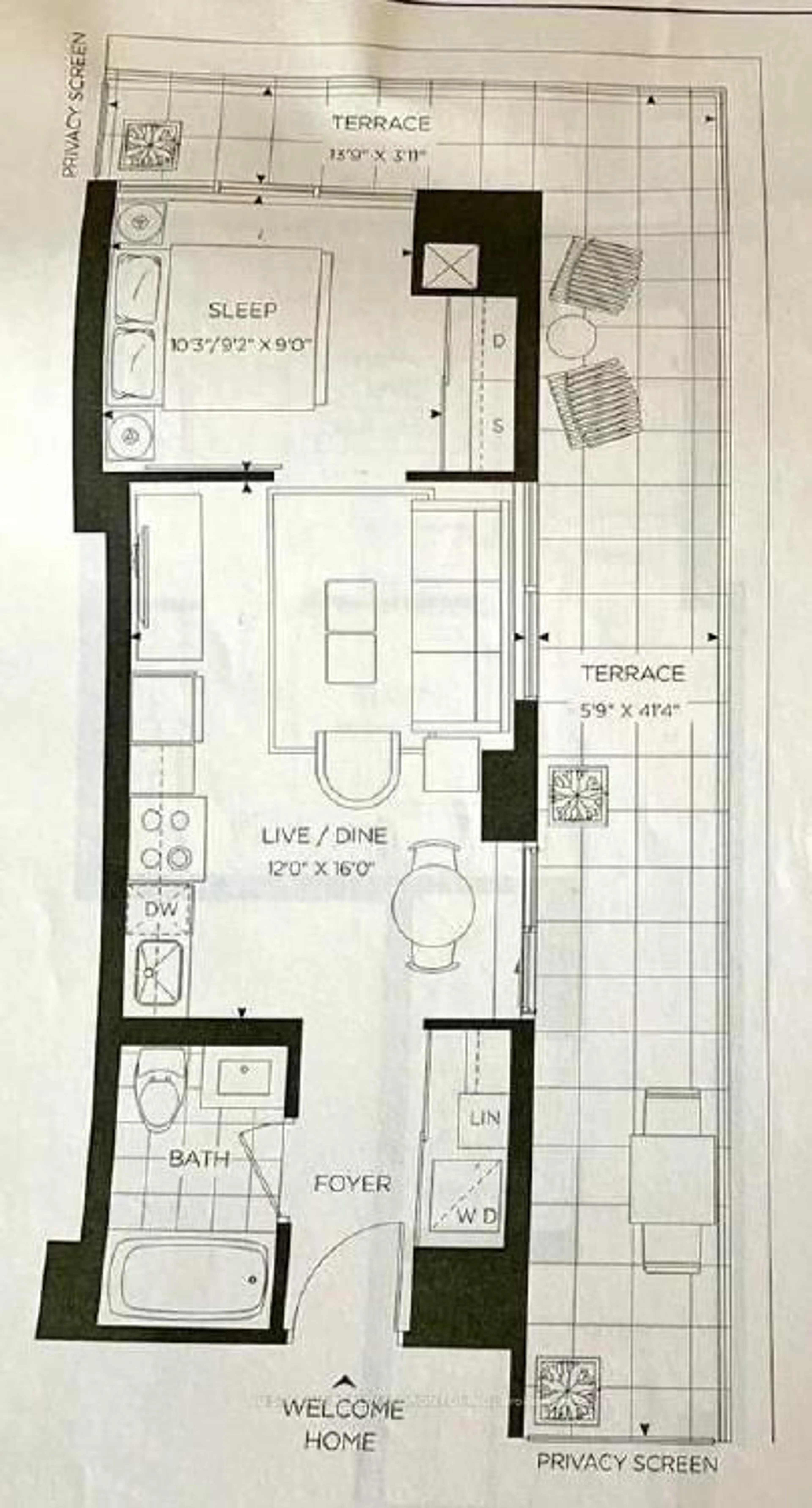 Floor plan for 88 Sheppard Ave #211, Toronto Ontario M2N 6Y2