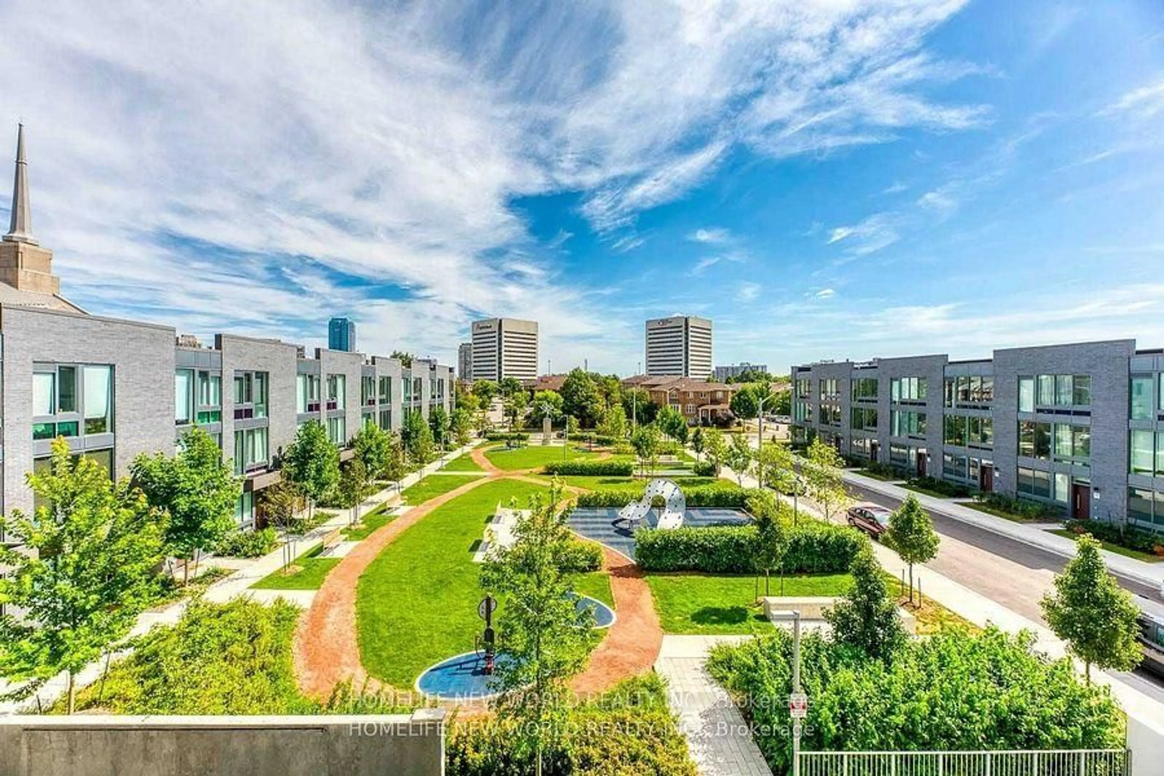 A pic from outside/outdoor area/front of a property/back of a property/a pic from drone, city buildings view from balcony for 2 Sonic Way #2610, Toronto Ontario M3C 0P2