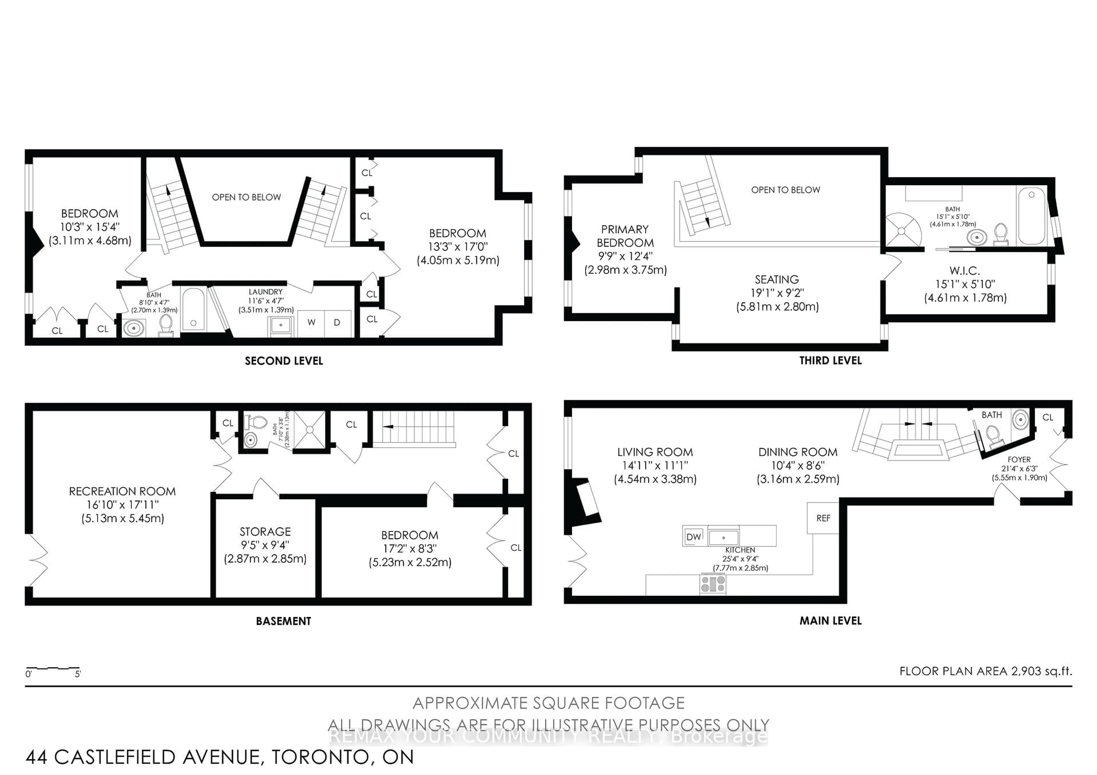 Floor plan for 44 Castlefield Ave, Toronto Ontario M4R 1G4