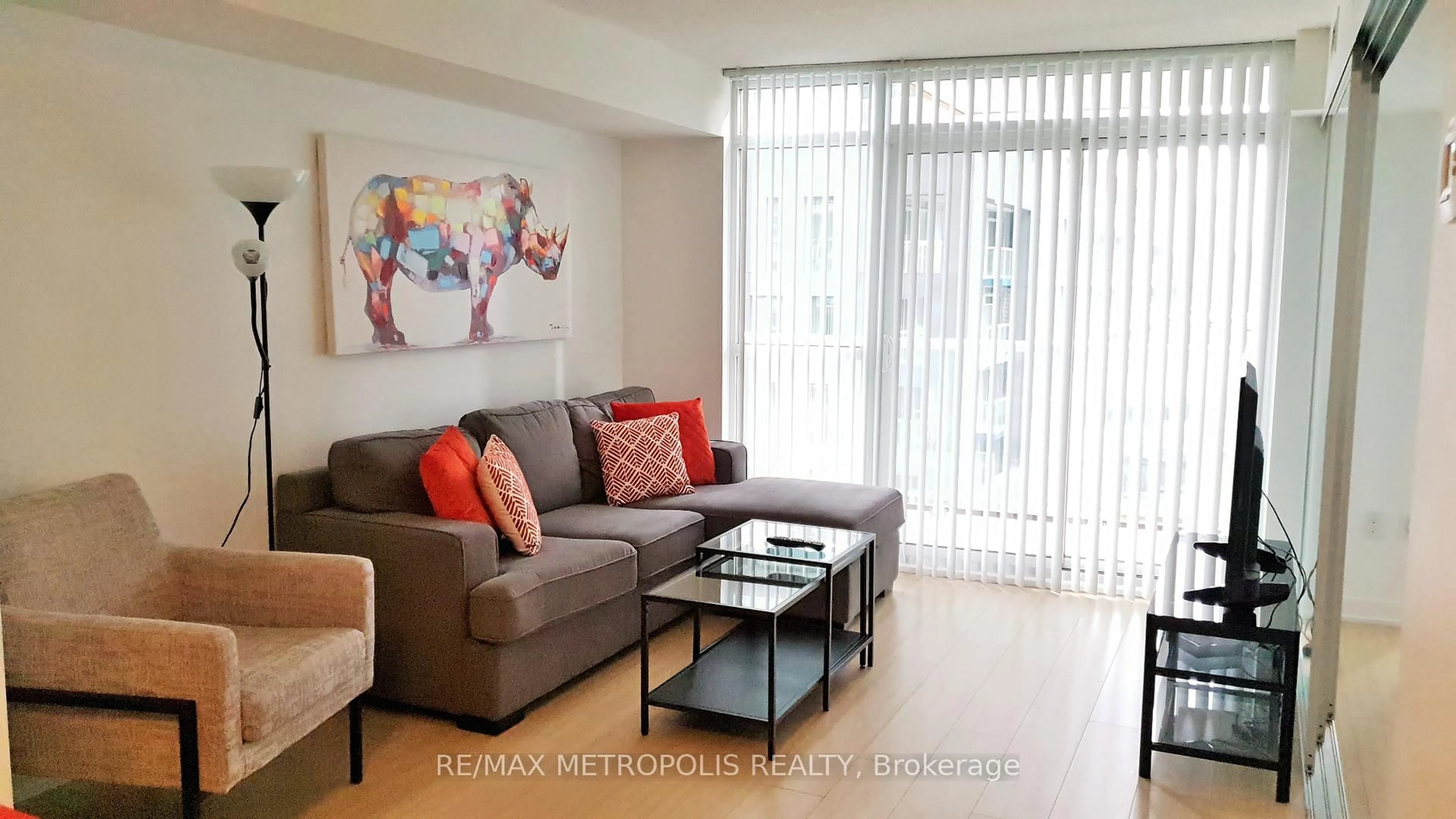 Living room with furniture, unknown for 85 Queens Wharf Rd #526, Toronto Ontario M5V 0J9