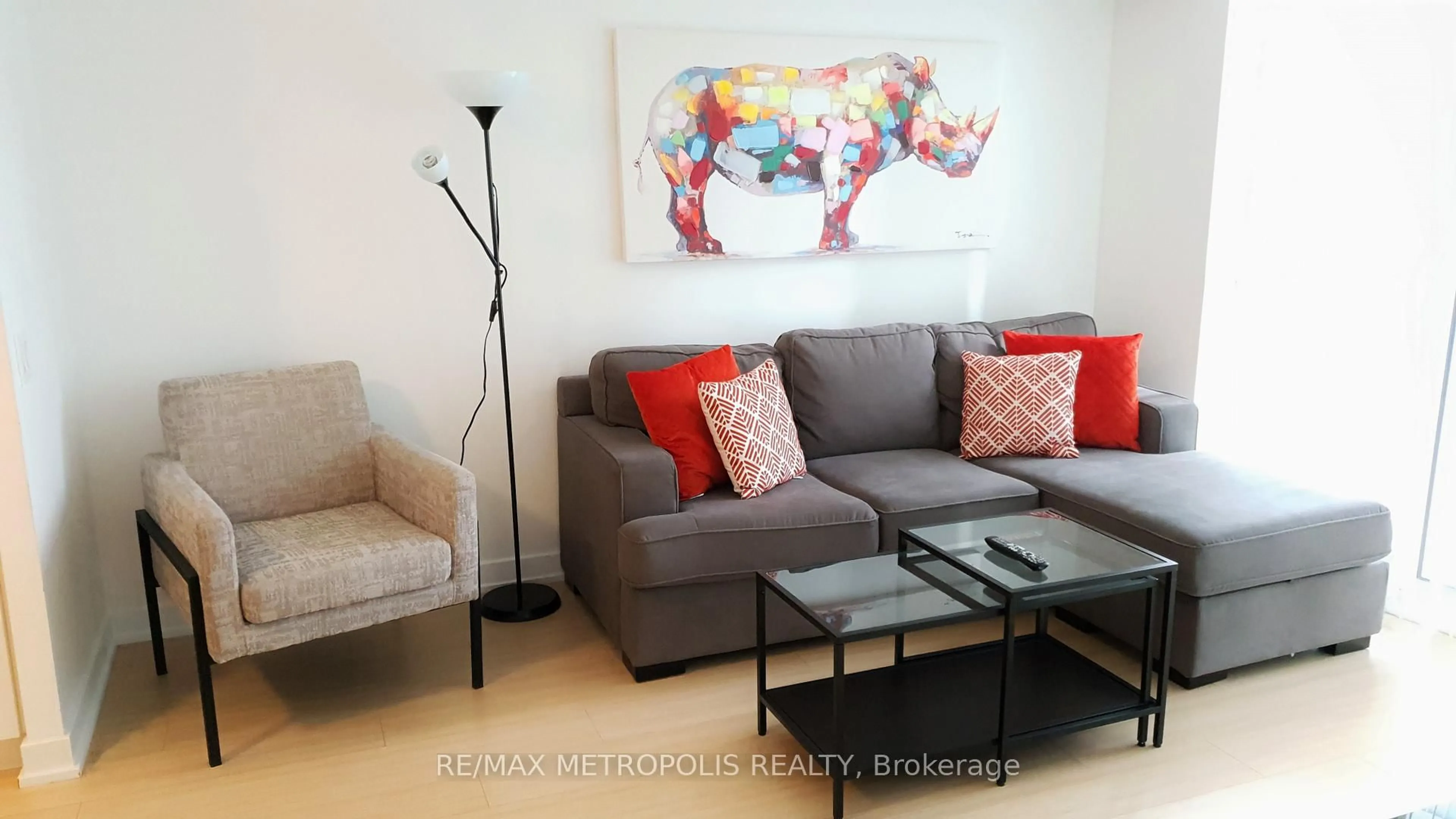 Living room with furniture, unknown for 85 Queens Wharf Rd #526, Toronto Ontario M5V 0J9