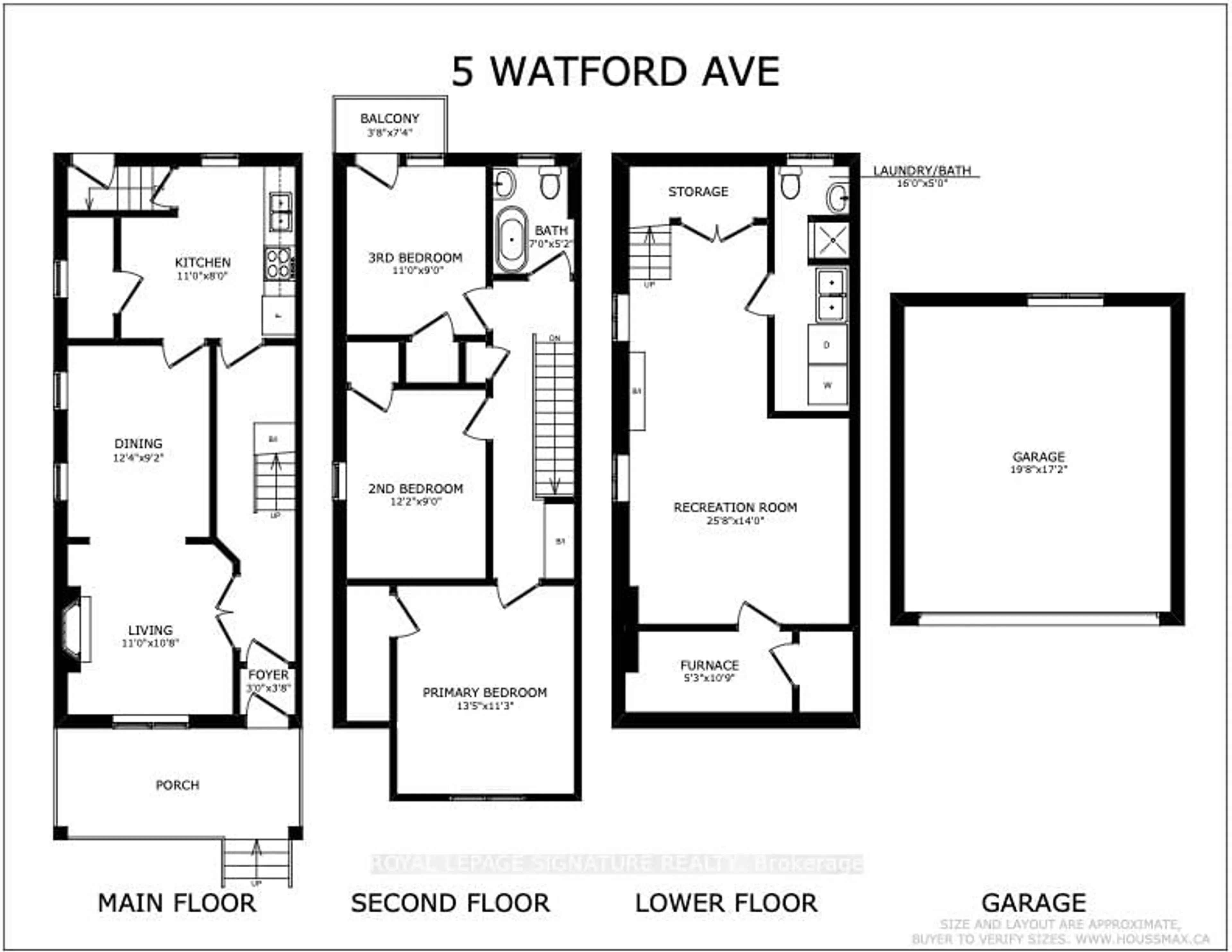 Floor plan for 5 Watford Ave, Toronto Ontario M6C 1G4