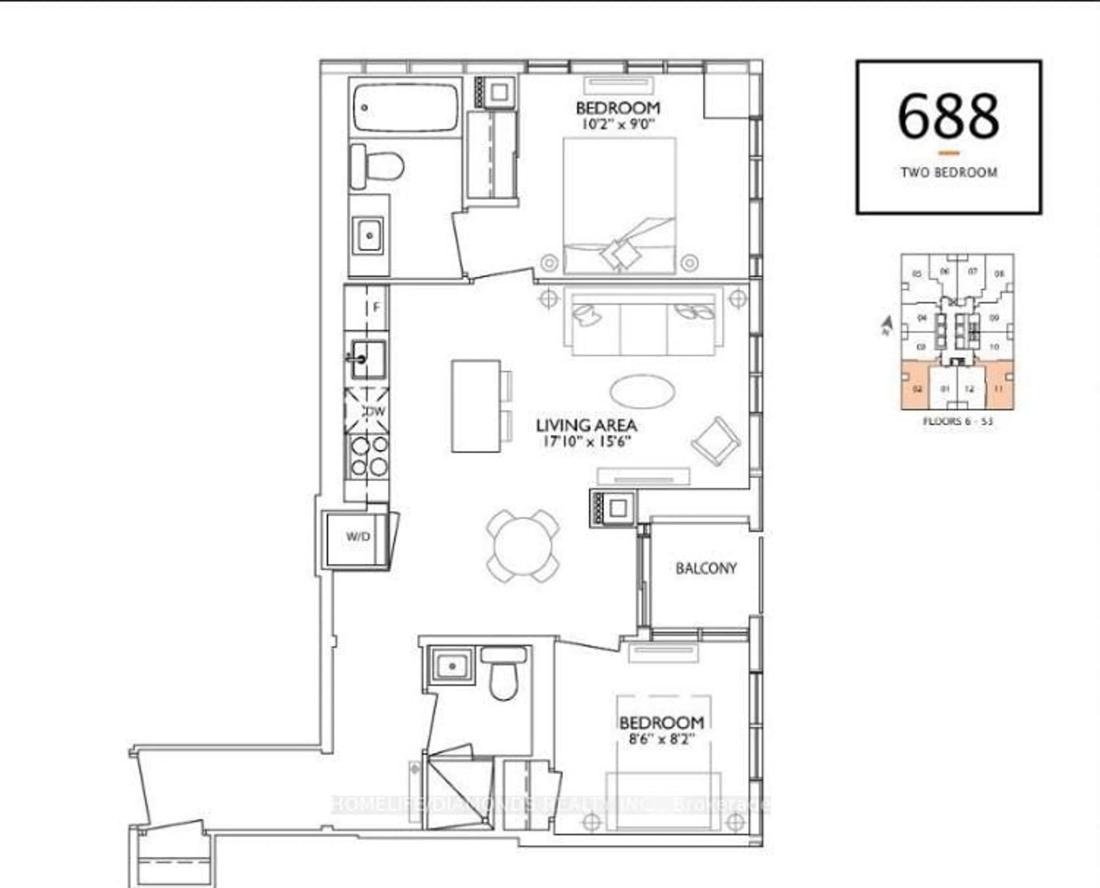 Floor plan for 1 Yorkville Ave #3302, Toronto Ontario M4W 1L1