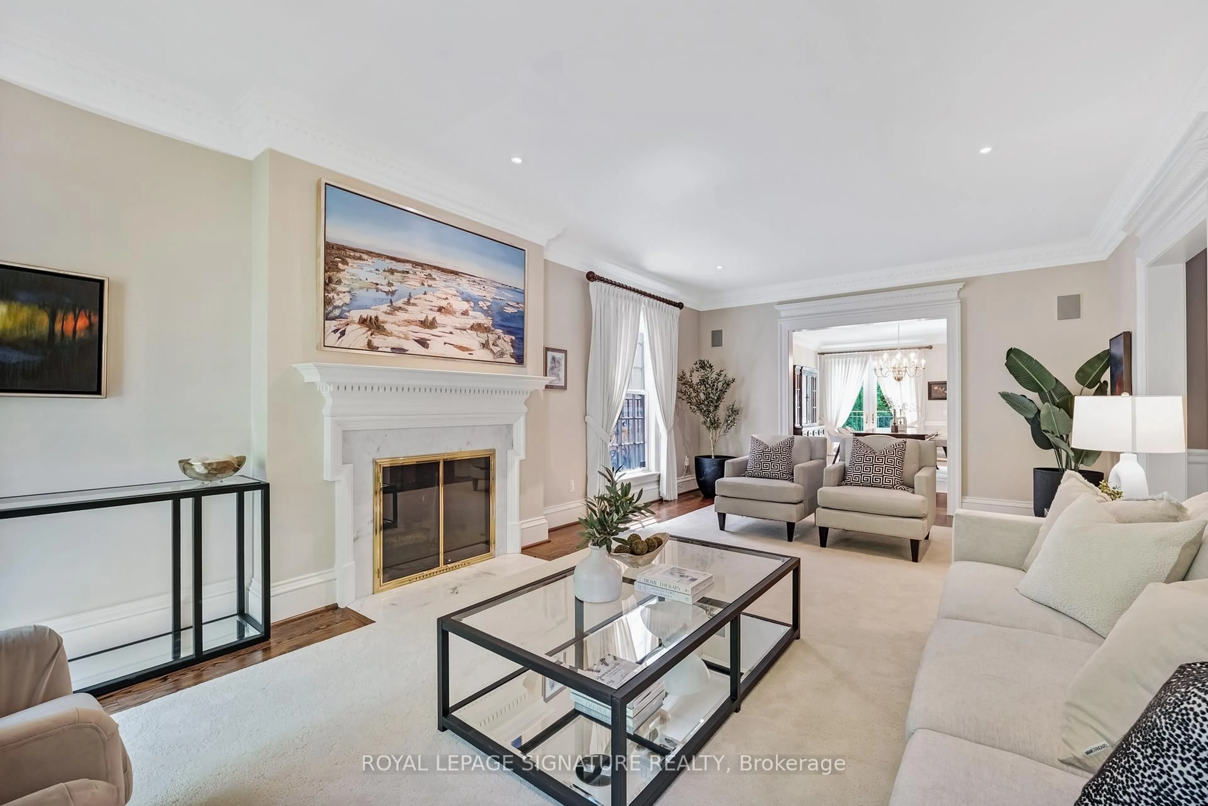 Living room with furniture, ceramic/tile floor for 127 Buckingham Ave, Toronto Ontario M4N 1R5
